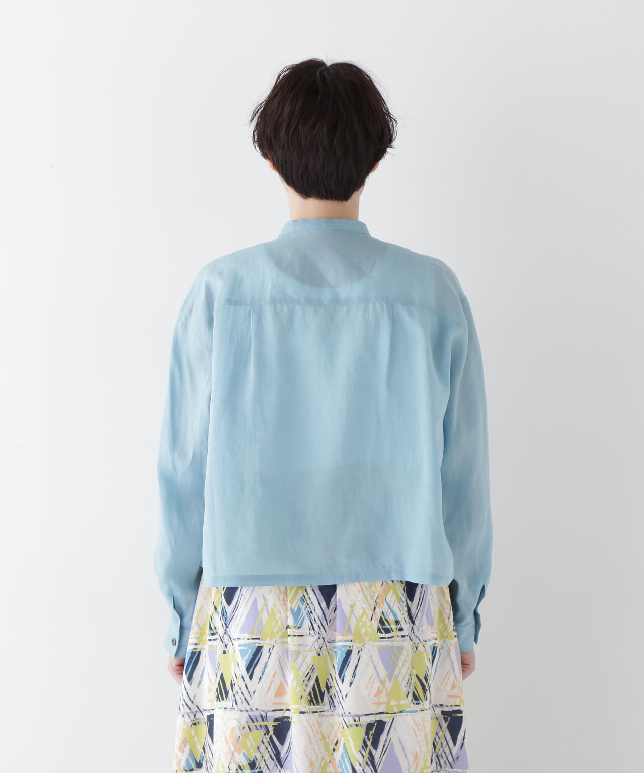 ラミーバンドカラーシャツブラウス