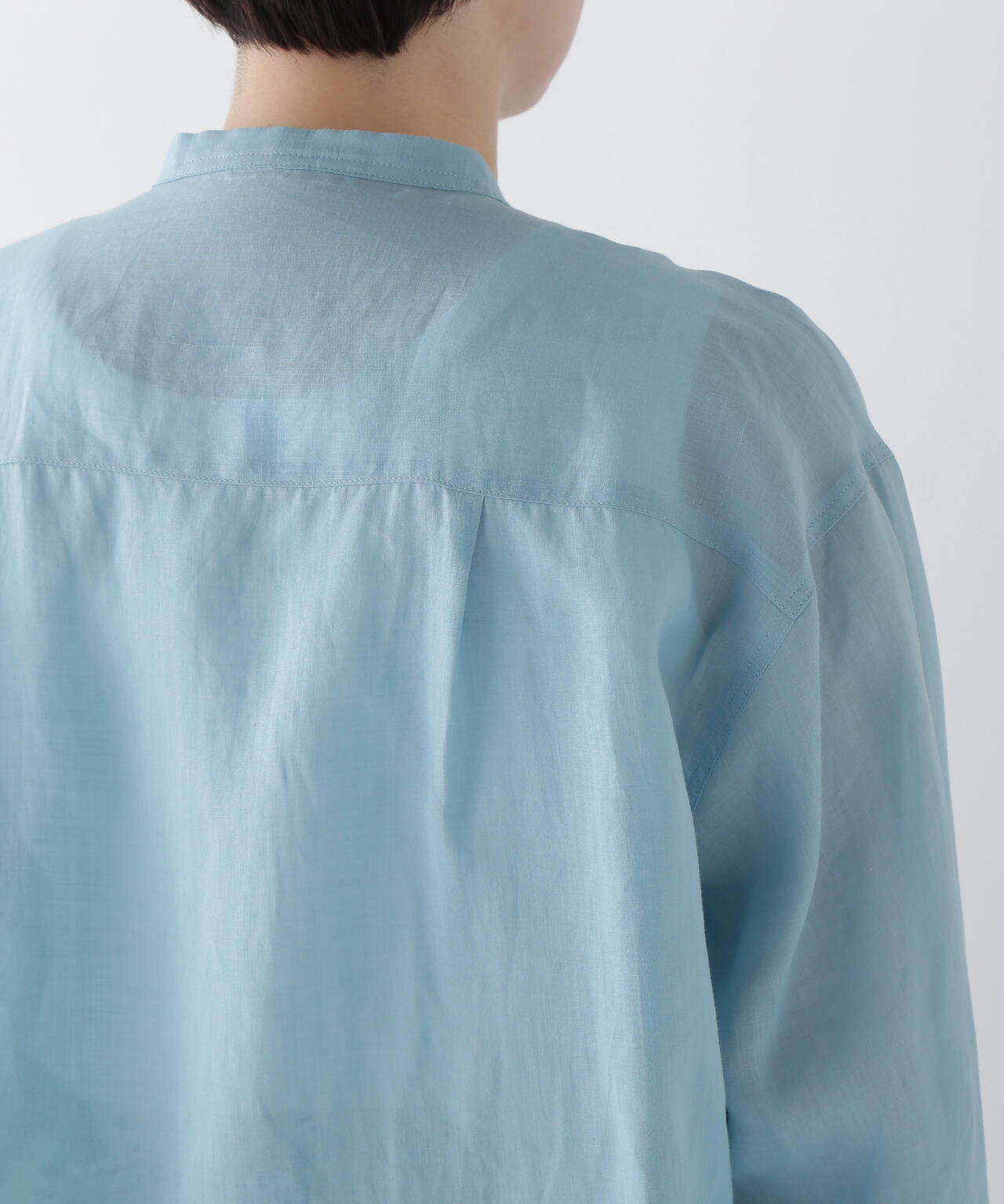 ラミーバンドカラーシャツブラウス