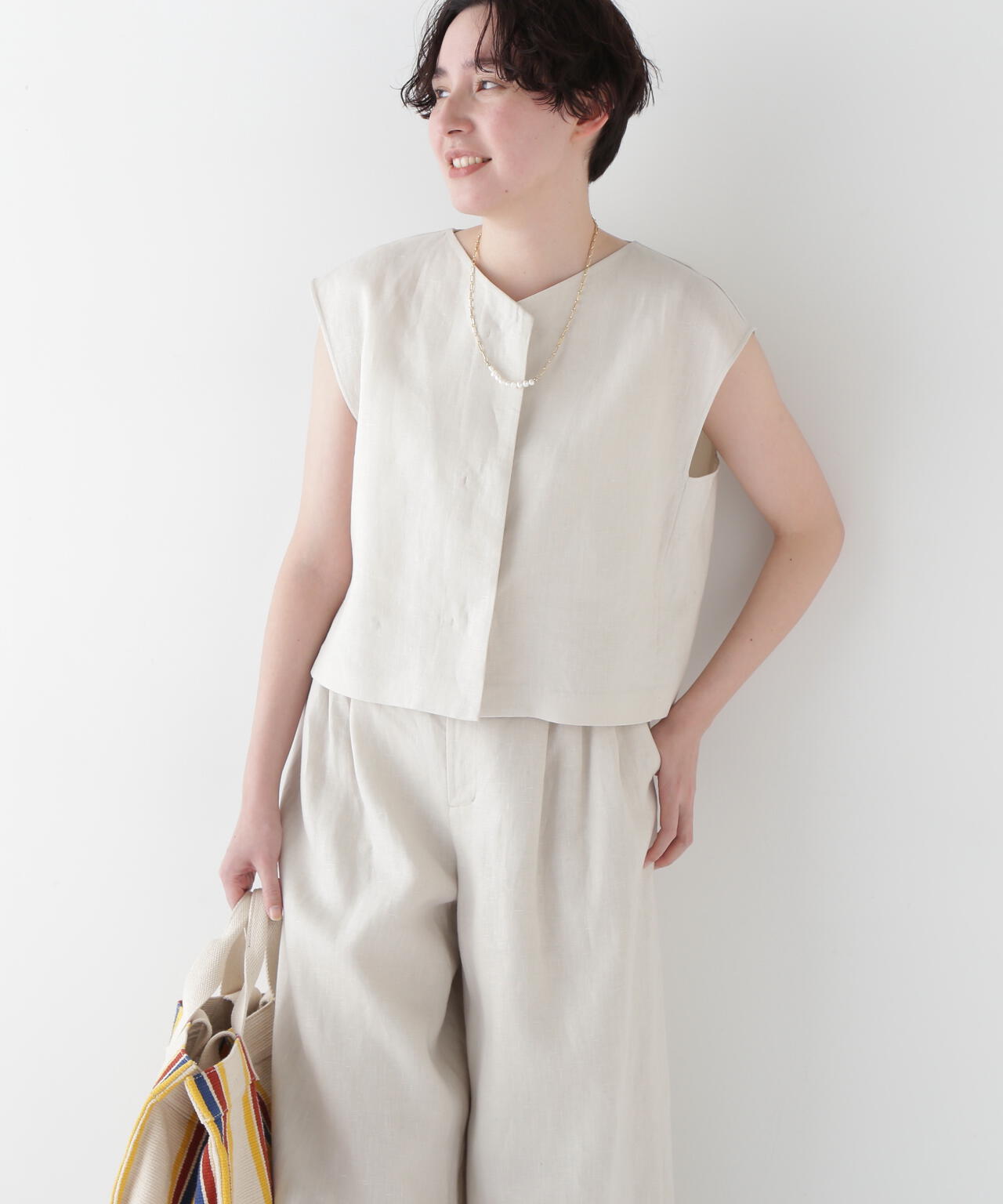 【WEB・一部店舗限定】リネンボックスブラウス
