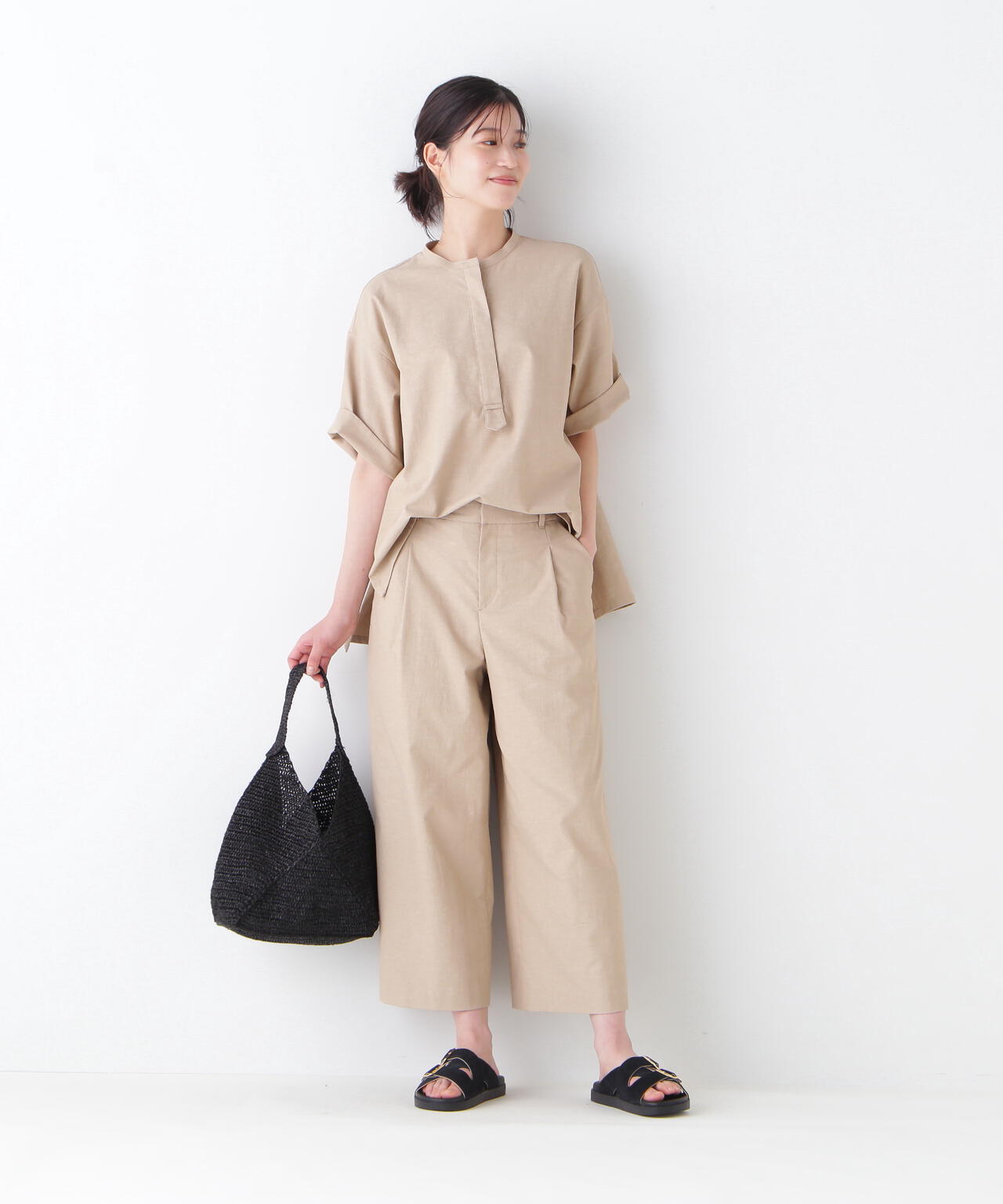 【UVカット・接触冷感】クールマックス混オーバーブラウス