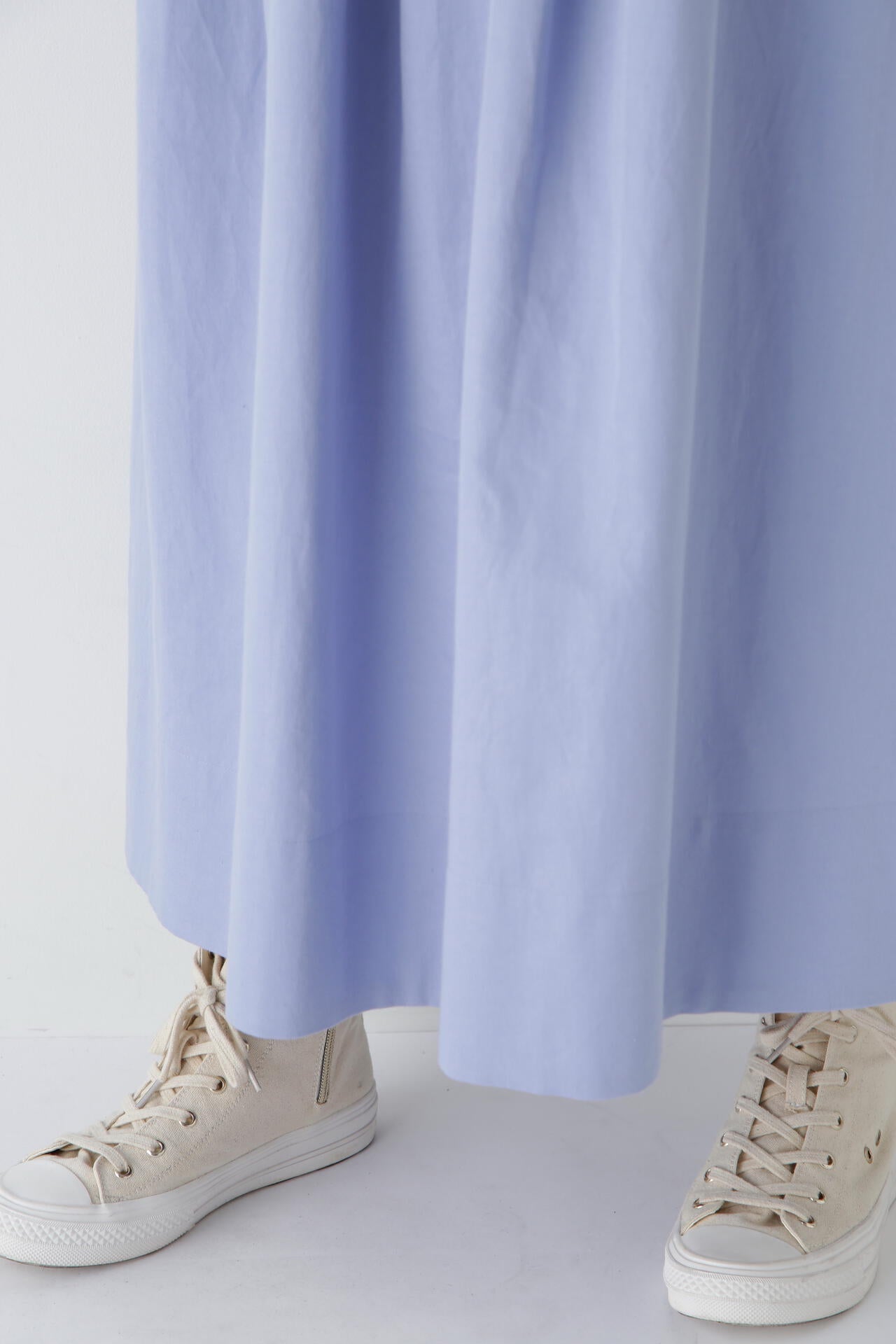 コットンヘンプサテンボリュームボックスタックスカート