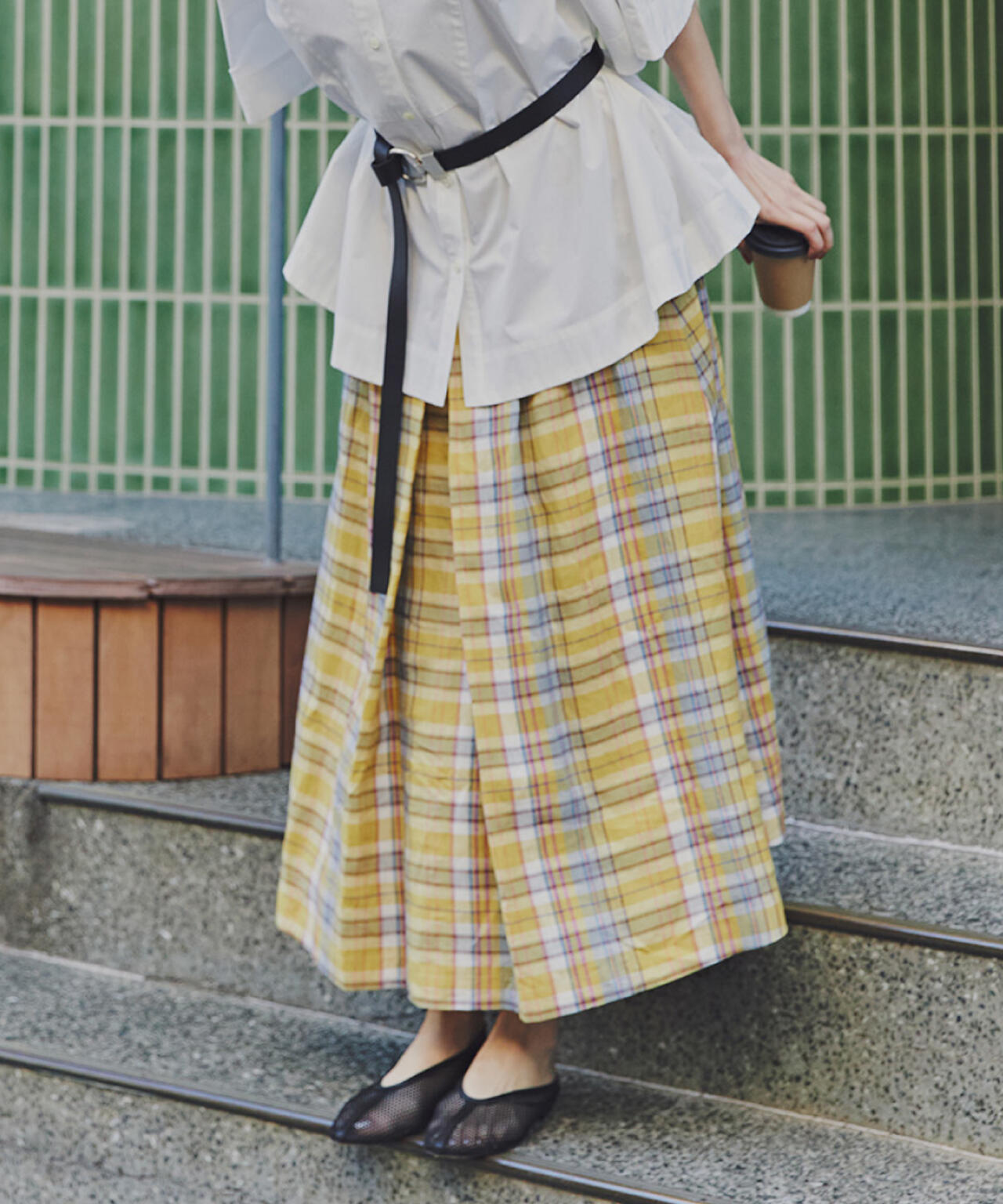 オリジナルチェックボリュームスカート