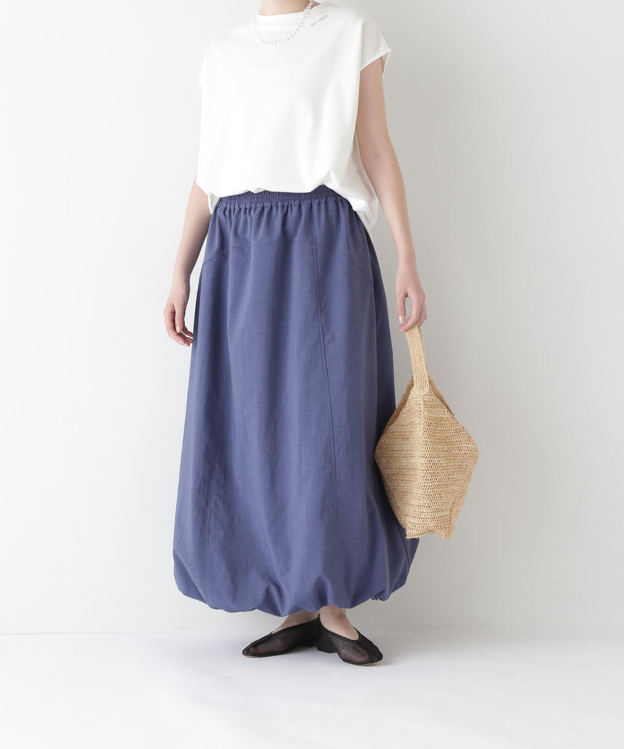 【接触冷感・吸汗、速乾・吸水速乾】ドライポリエステルストレッチポプリンスカート