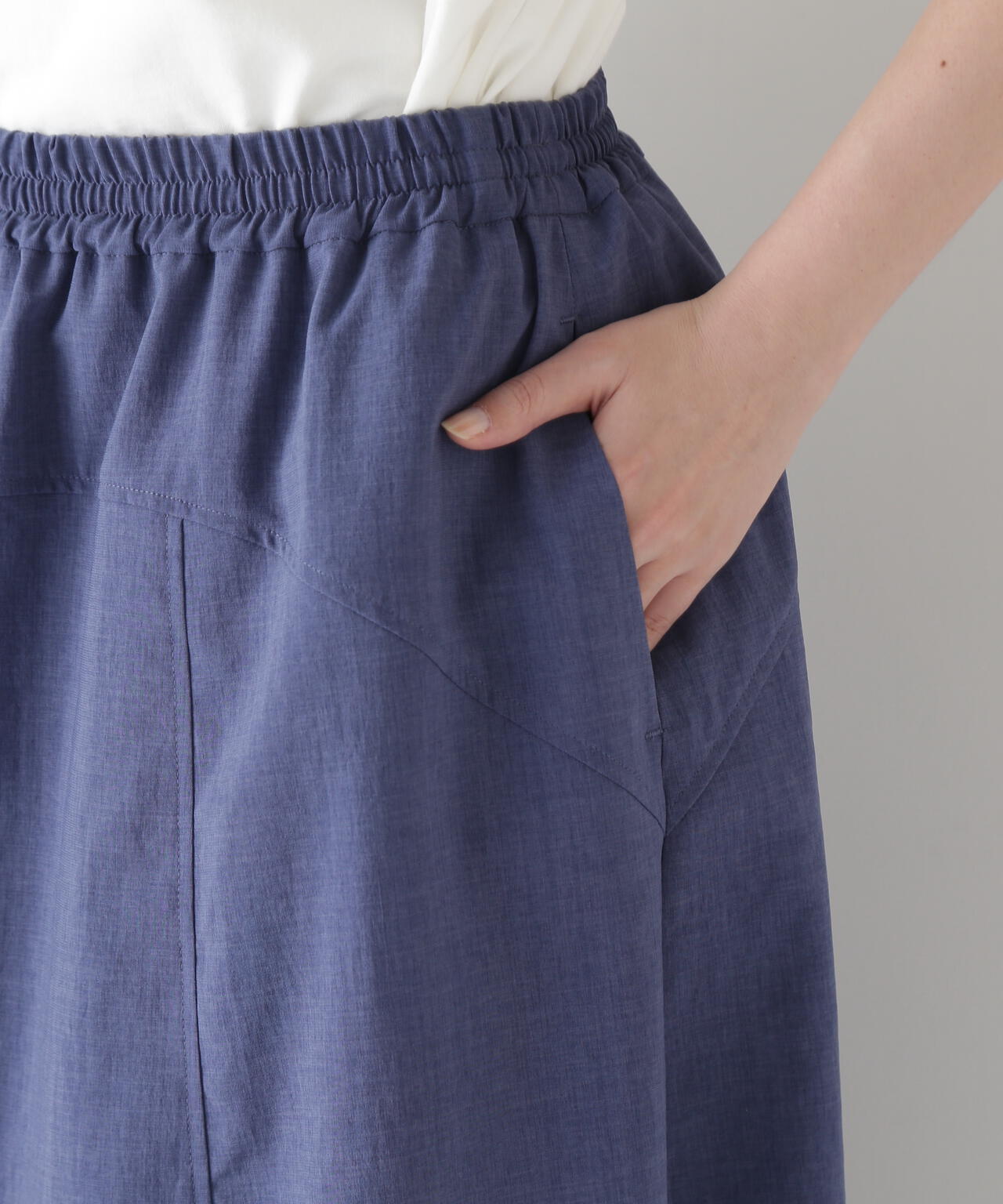 【接触冷感・吸汗、速乾・吸水速乾】ドライポリエステルストレッチポプリンスカート