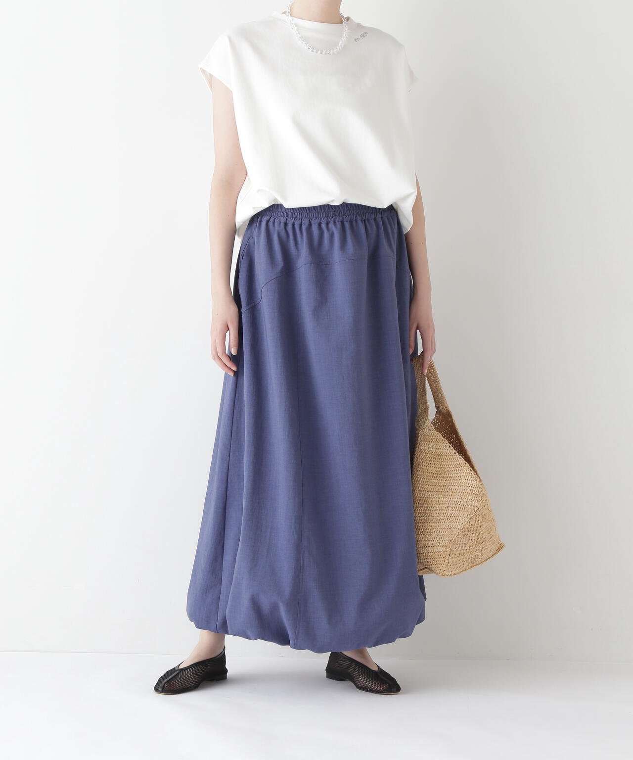 【接触冷感・吸汗、速乾・吸水速乾】ドライポリエステルストレッチポプリンスカート