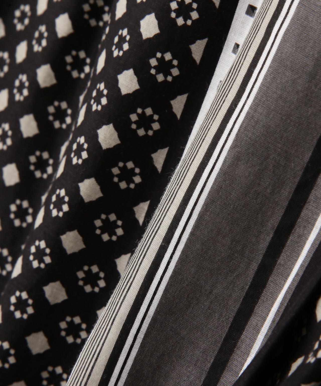 コットンセルロースパネル幾何プリントラップライクスカート