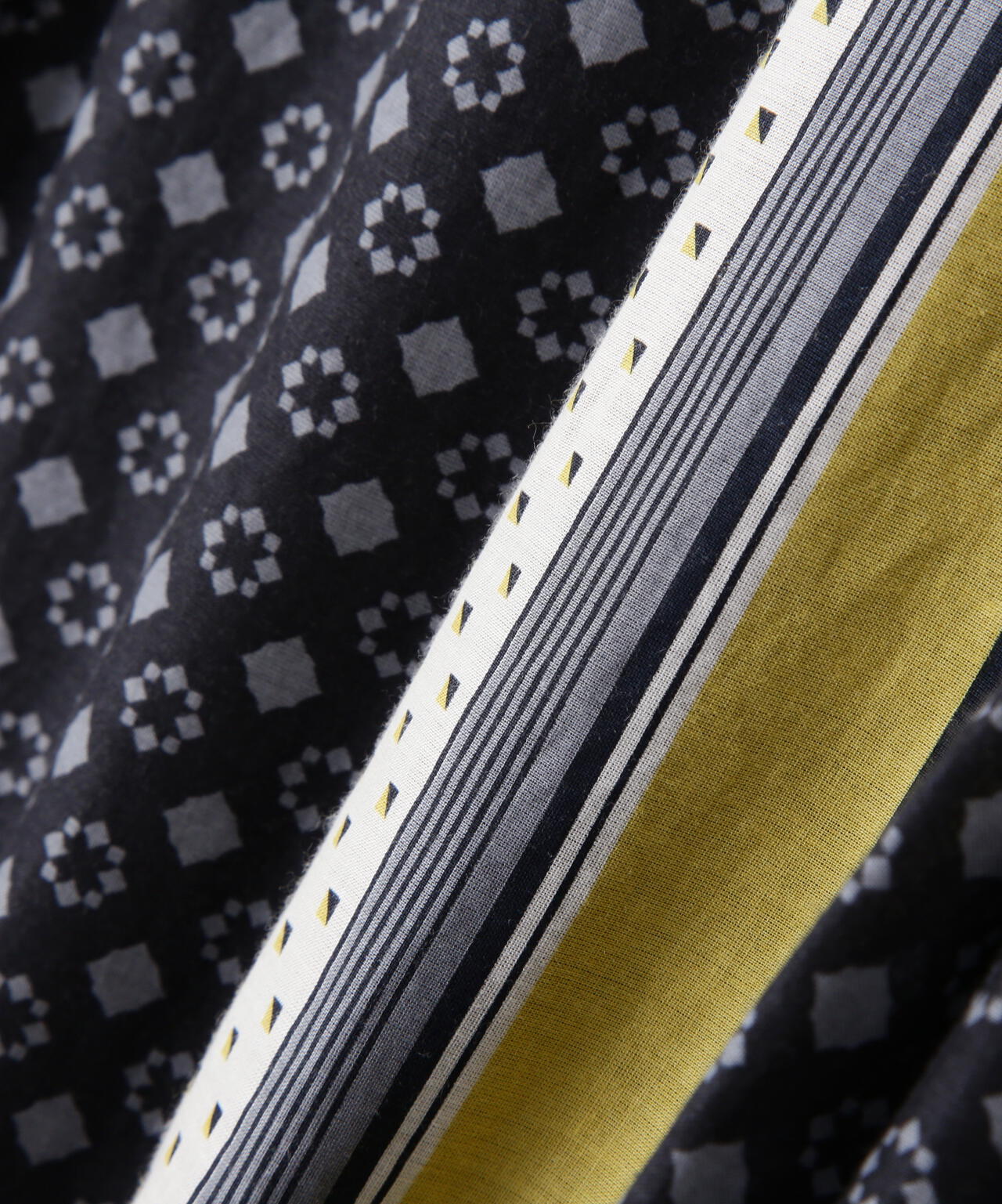 コットンセルロースパネル幾何プリントラップライクスカート