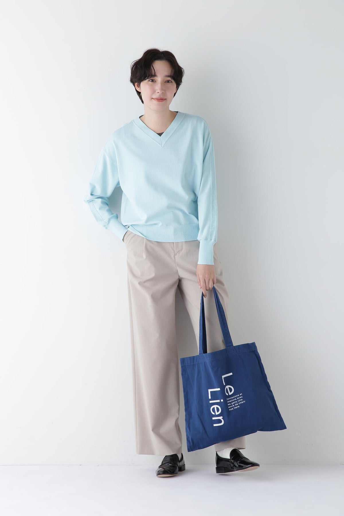 【WEB限定サイズ】Pレーヨン麻ポプリンマーベルトセミワイドパンツ