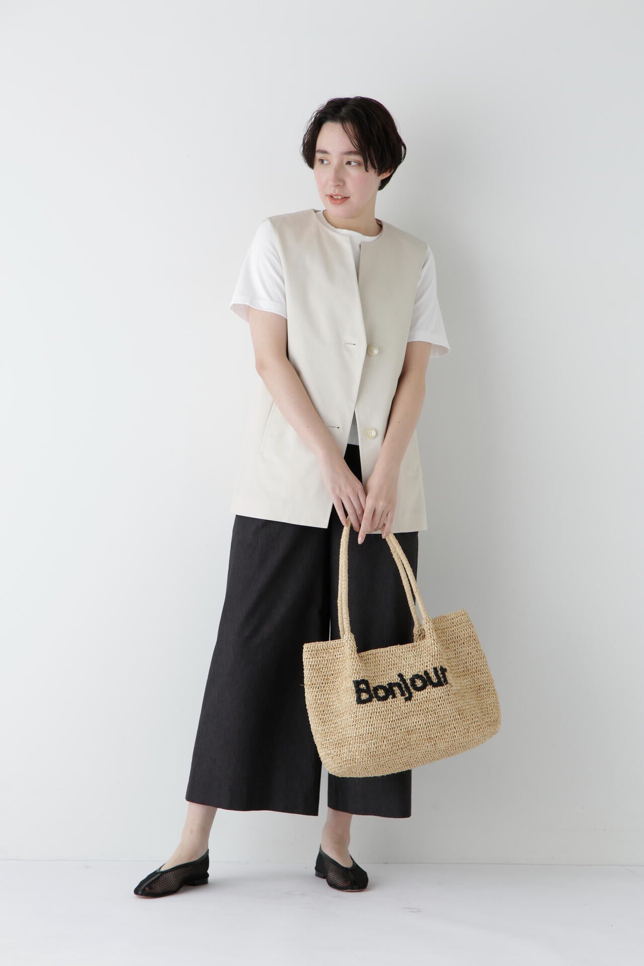 コットンポリレーヨンリネンマリンパンツ