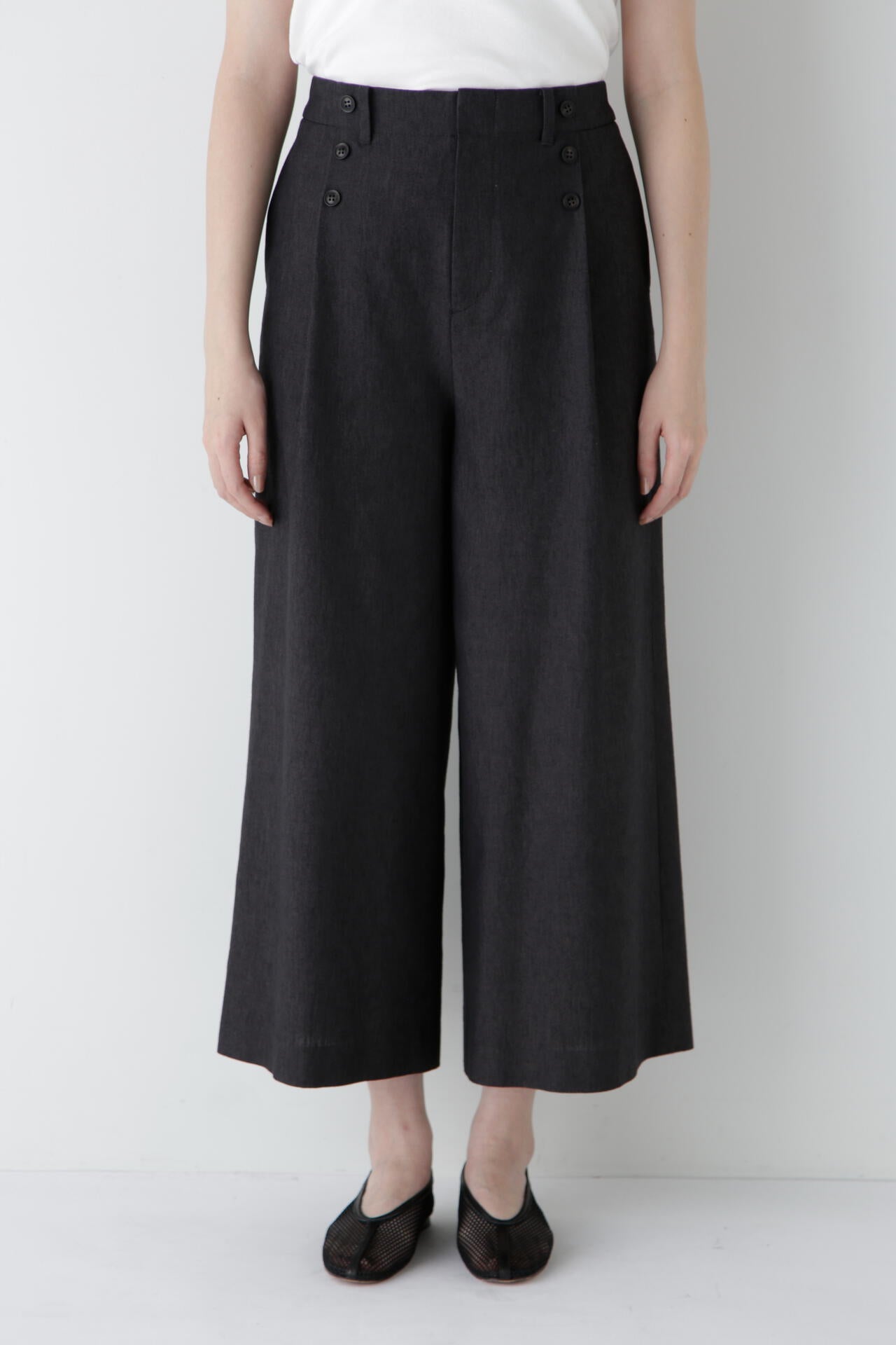 コットンポリレーヨンリネンマリンパンツ