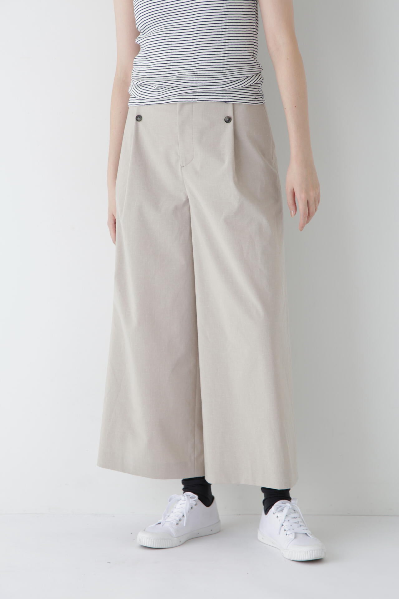コットンポリレーヨンリネンマリンパンツ