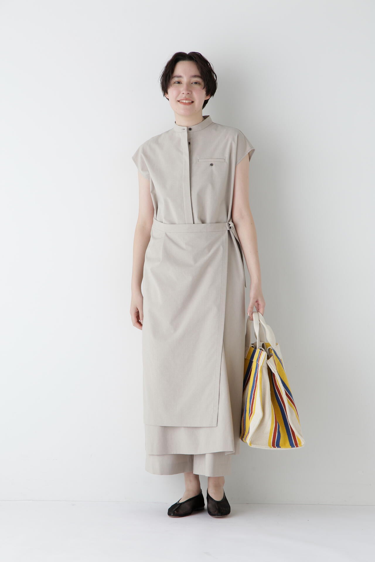 コットンポリレーヨンリネンマリンパンツ