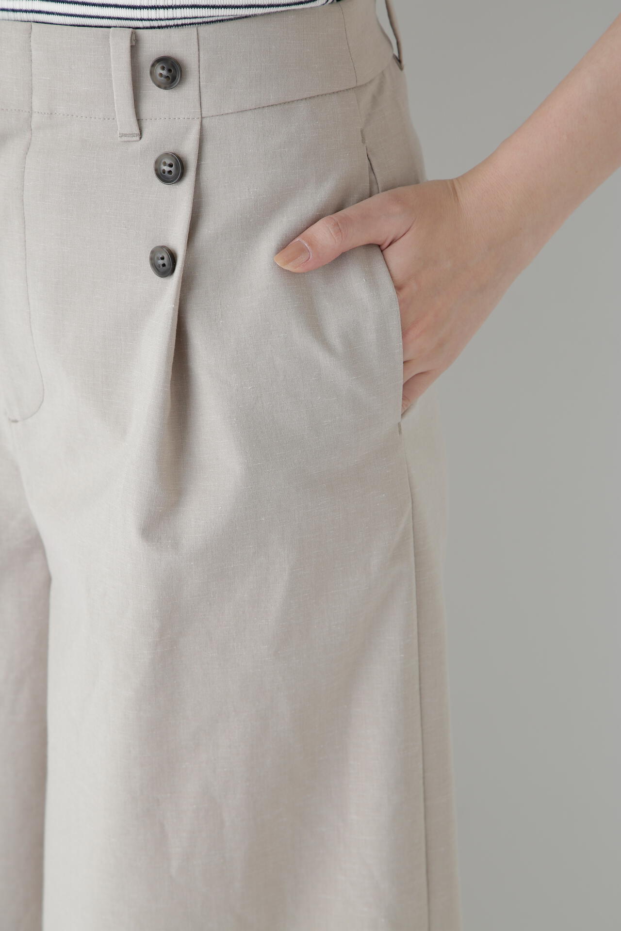 コットンポリレーヨンリネンマリンパンツ