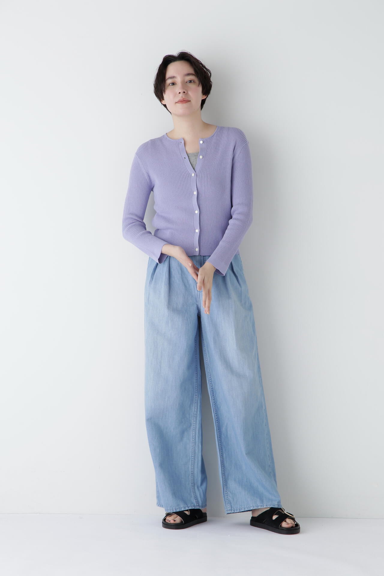 【Healthy DENIMコラボ】タックワイドデニムパンツ