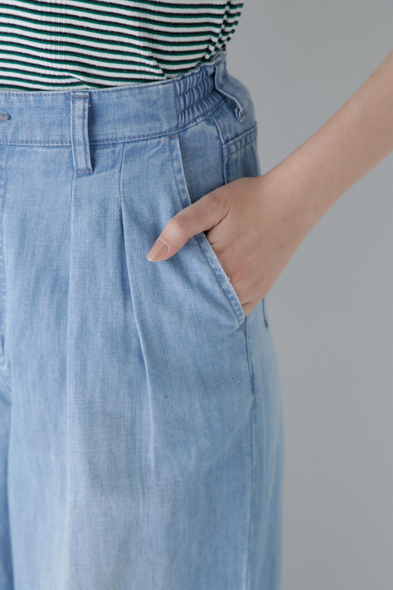 【Healthy DENIMコラボ】タックワイドデニムパンツ