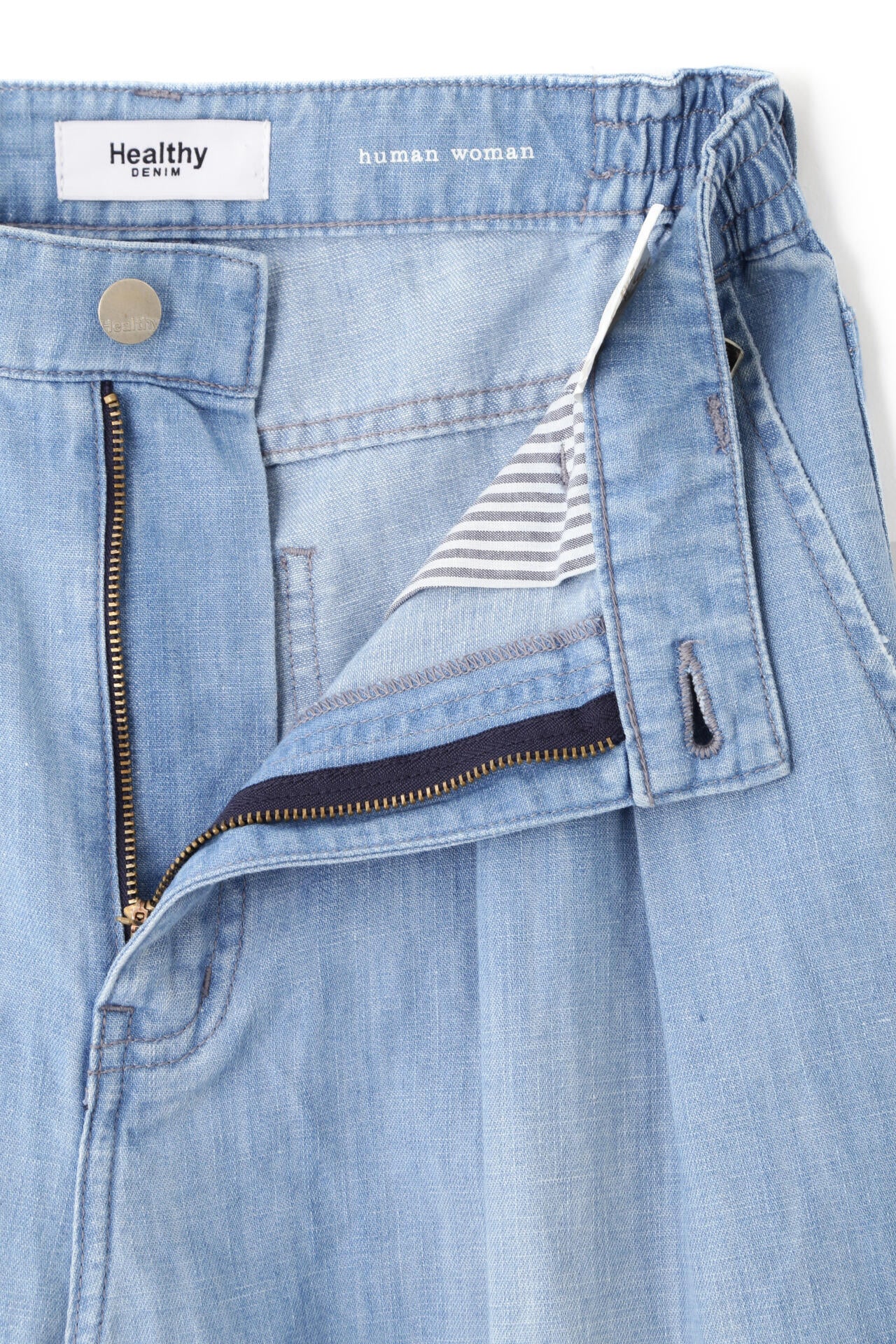 【Healthy DENIMコラボ】タックワイドデニムパンツ
