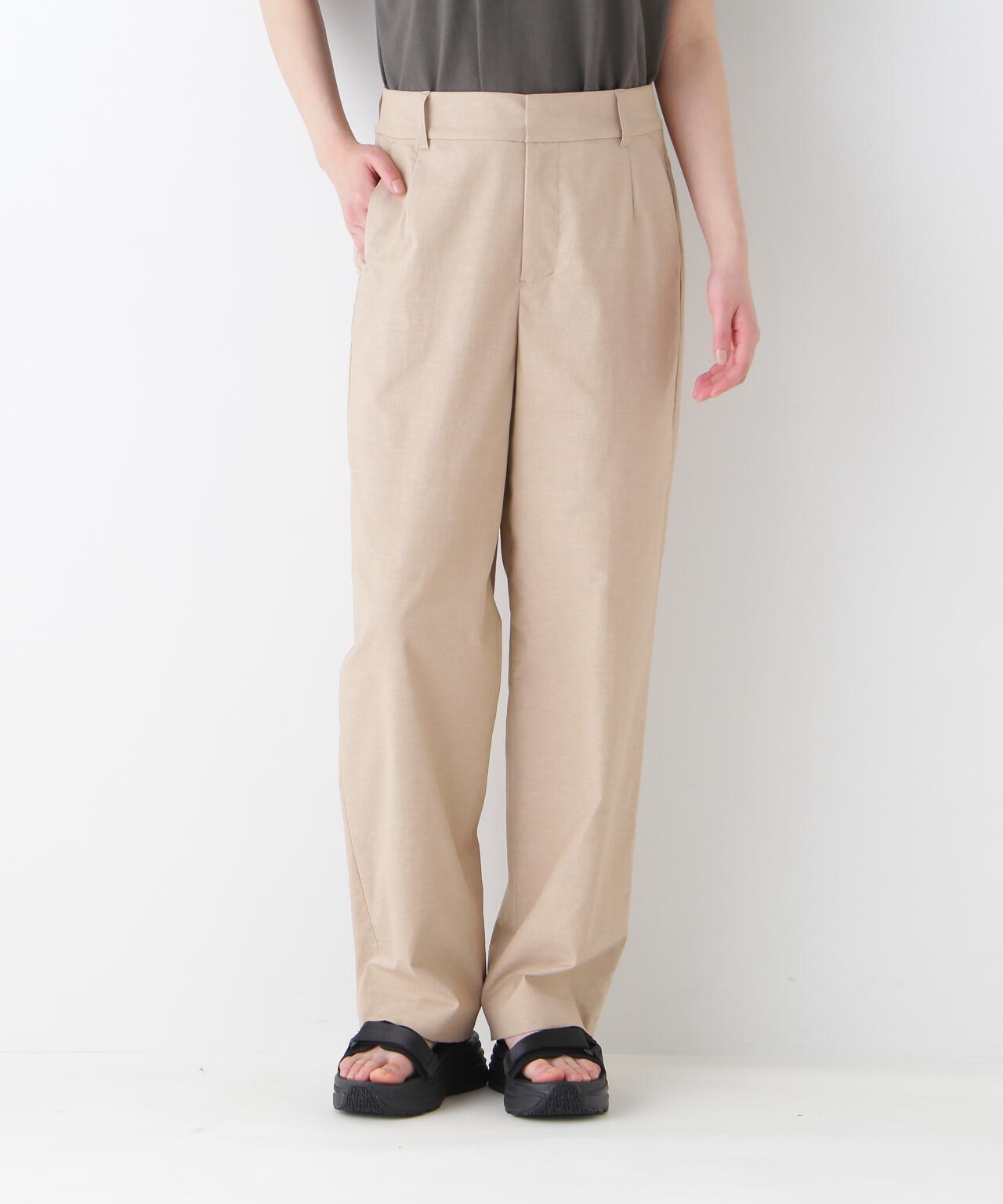 【UVカット・接触冷感】クールマックス混ストレートパンツ