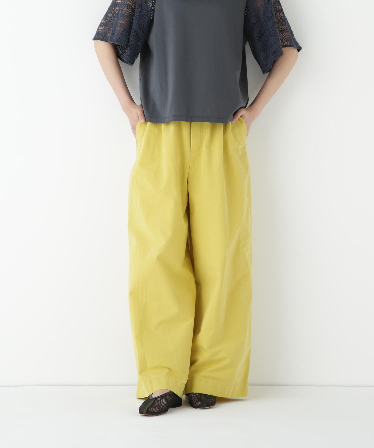 コットンリネンウェザー近江晒シェフパンツ