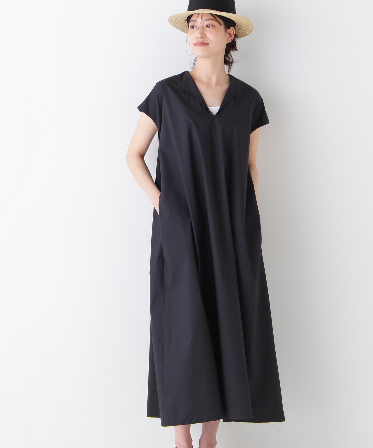 タイプライター天日干しワッシャーワンピース