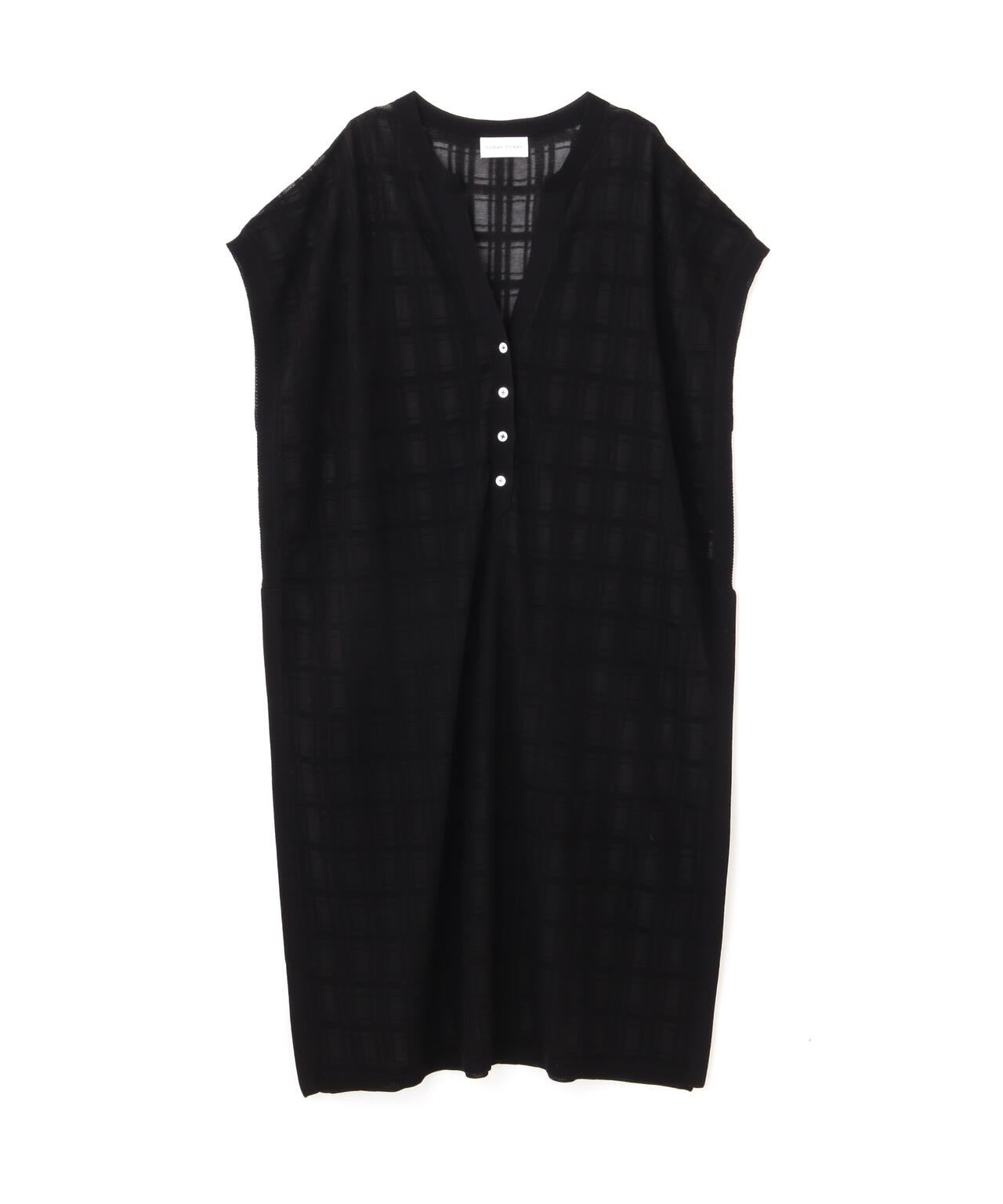 【ウォッシャブル】【WEB・一部店舗限定】シアーチェックニットワンピース