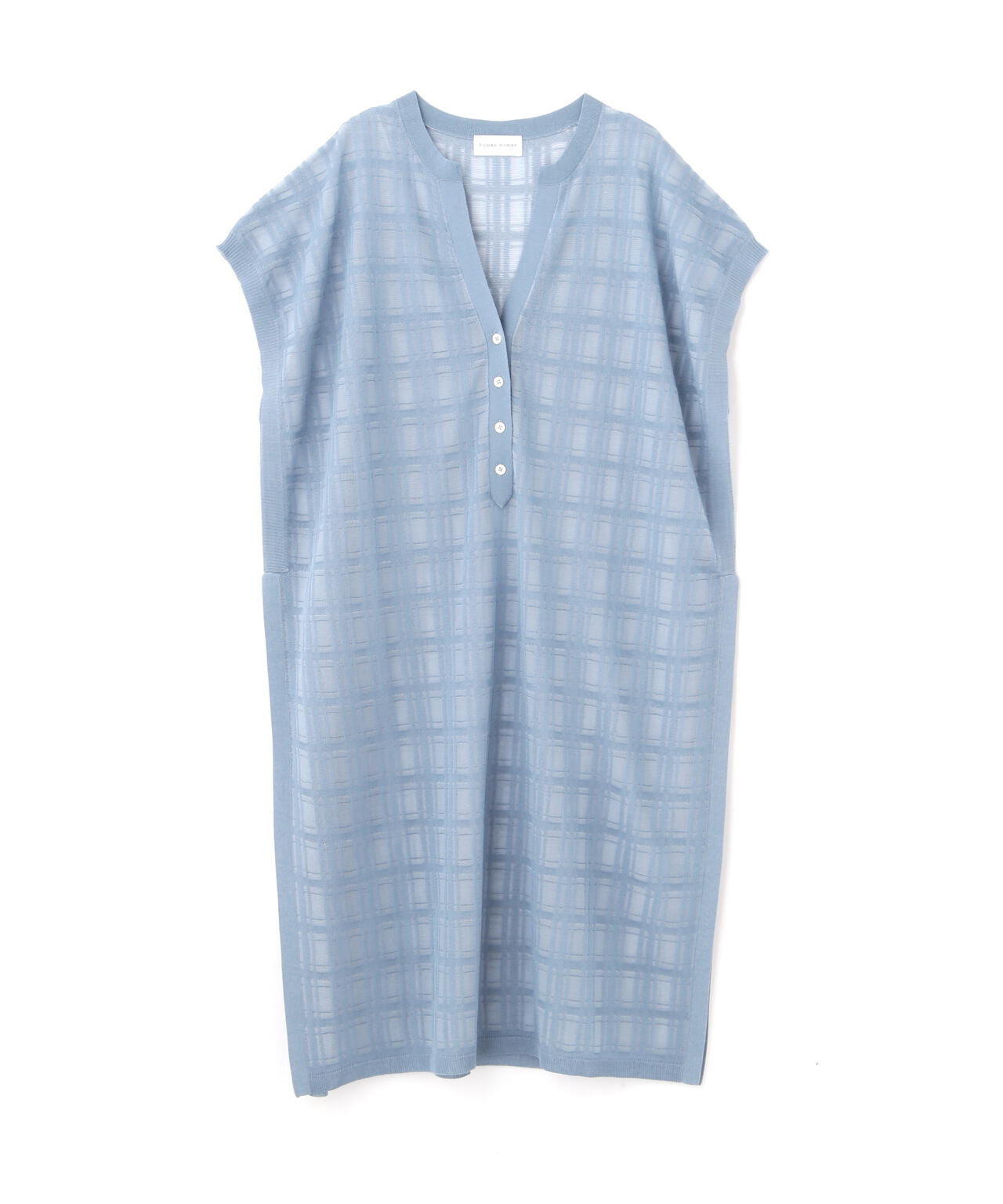 【ウォッシャブル】【WEB・一部店舗限定】シアーチェックニットワンピース