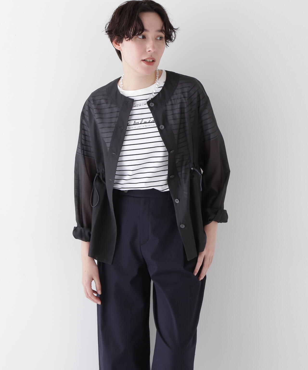 シアータフタユーティリティノーカラージャケット