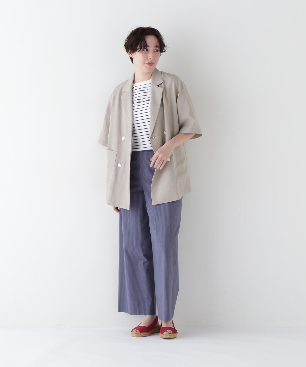 R/C麻ライトタッサータンブラージャケット