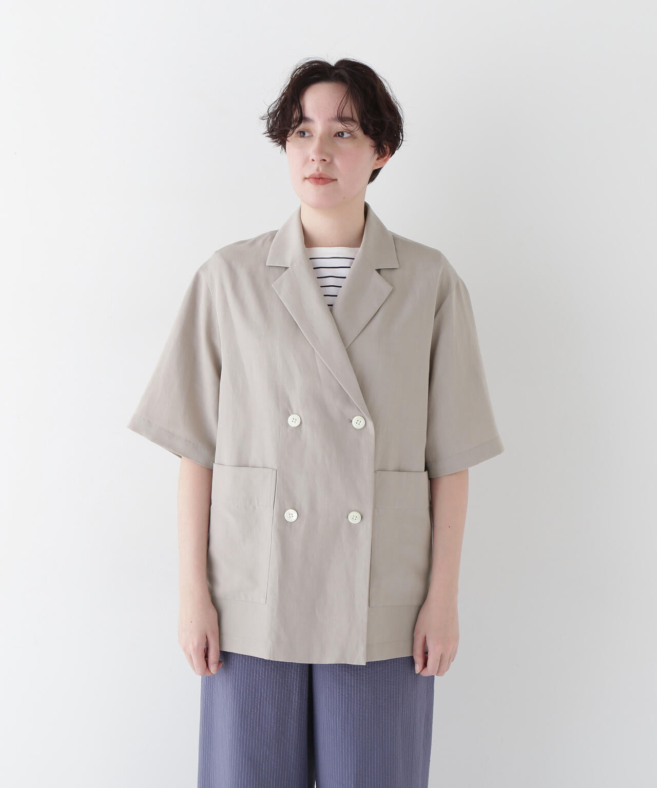 R/C麻ライトタッサータンブラージャケット