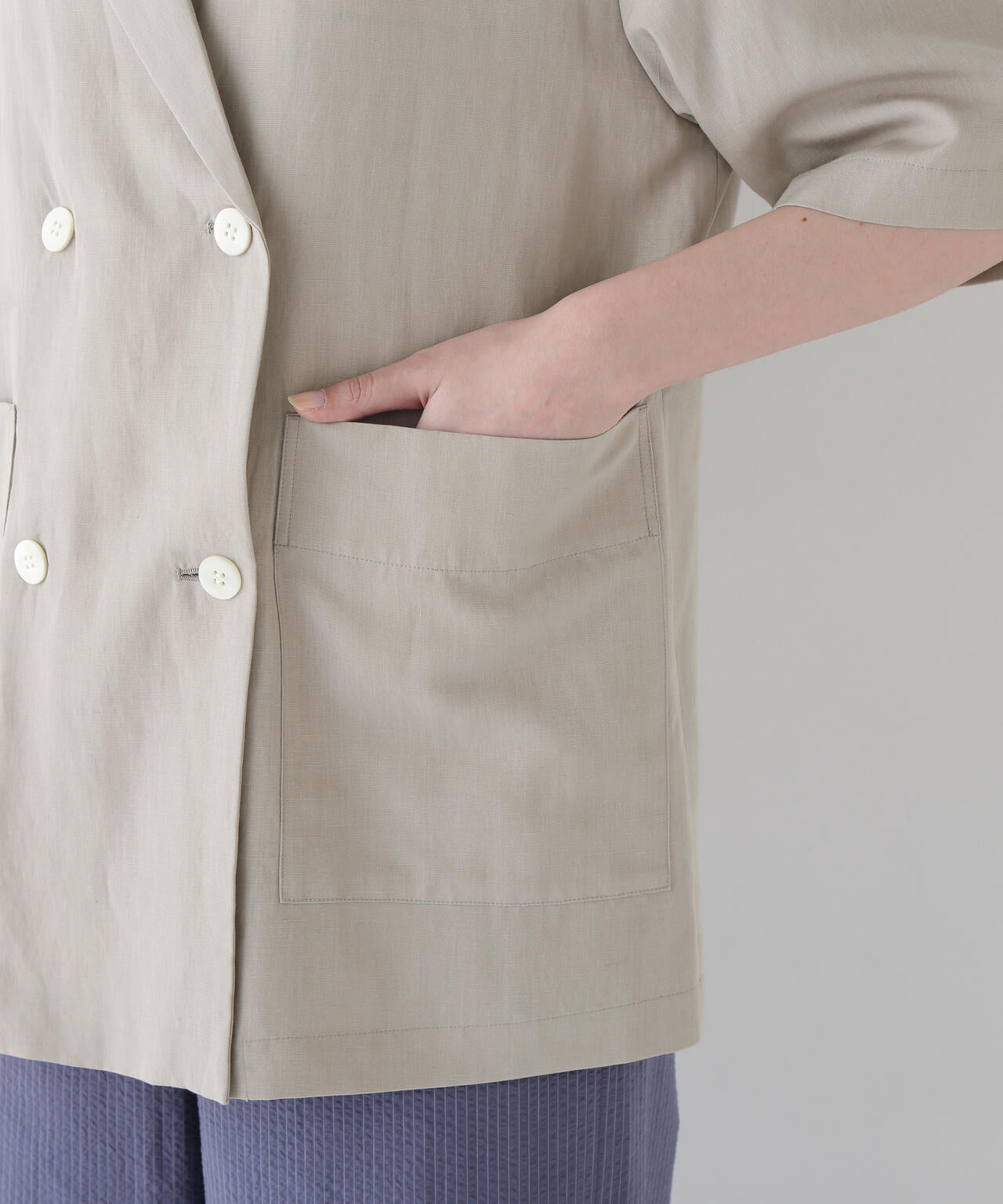 R/C麻ライトタッサータンブラージャケット