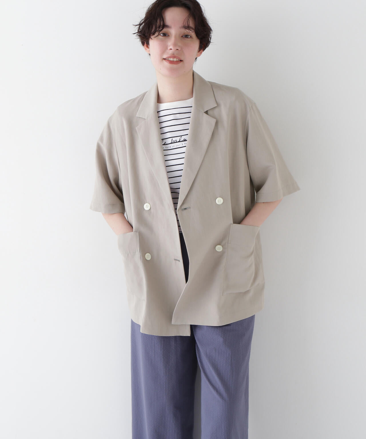 R/C麻ライトタッサータンブラージャケット