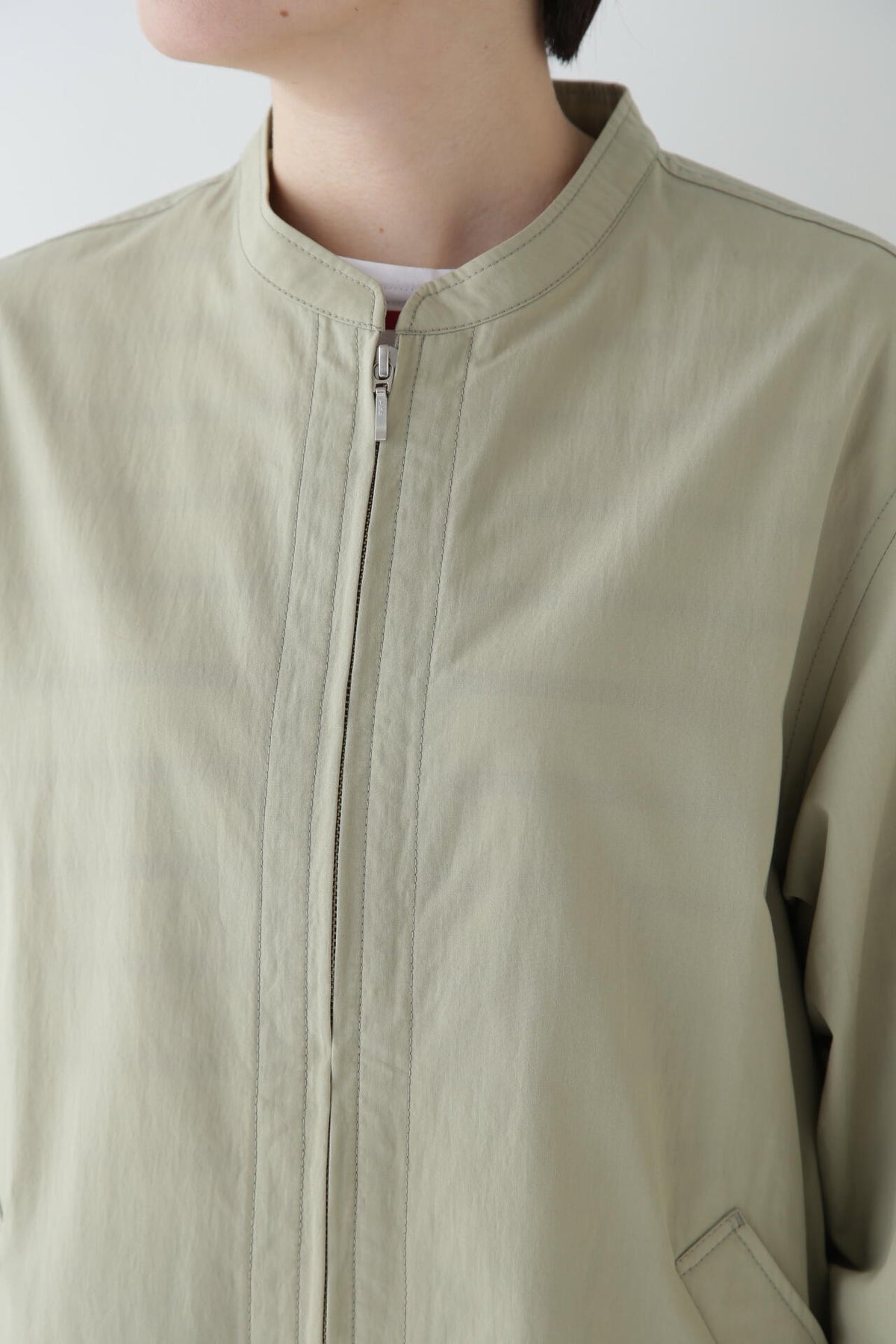 コットンナイロンダンプスタンドカラーコート