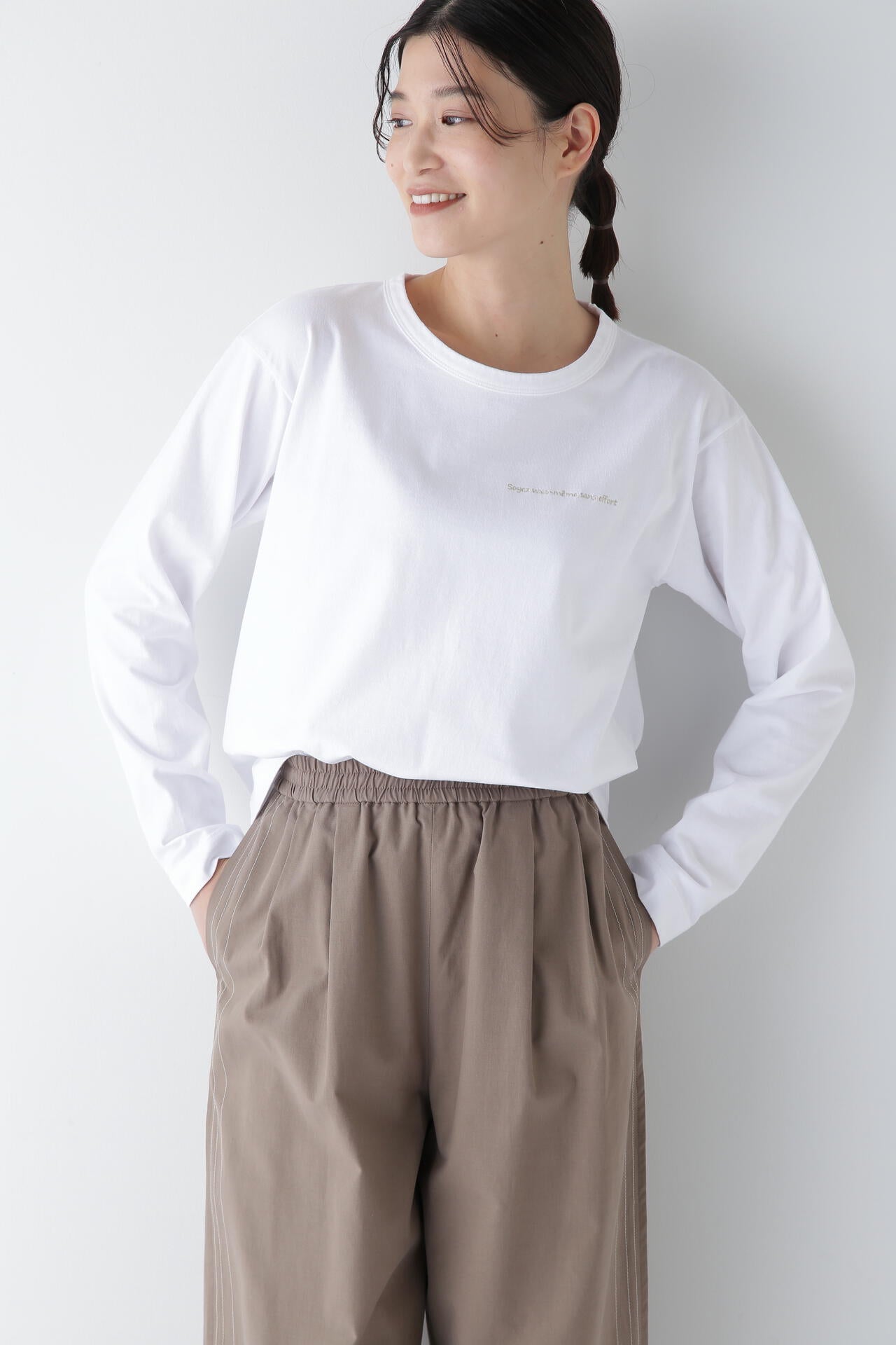 ロゴエンブロイダリーロングスリーブTシャツ