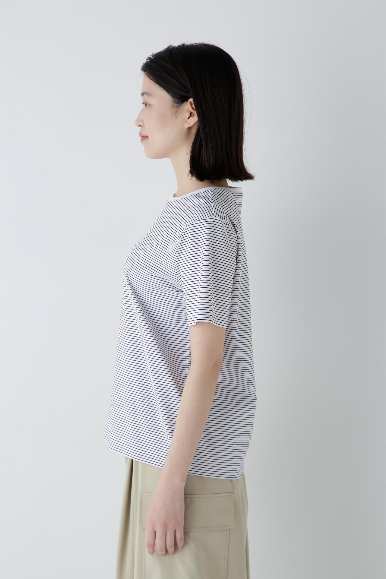 半袖Tシャツボーダーオーガニック綿天竺