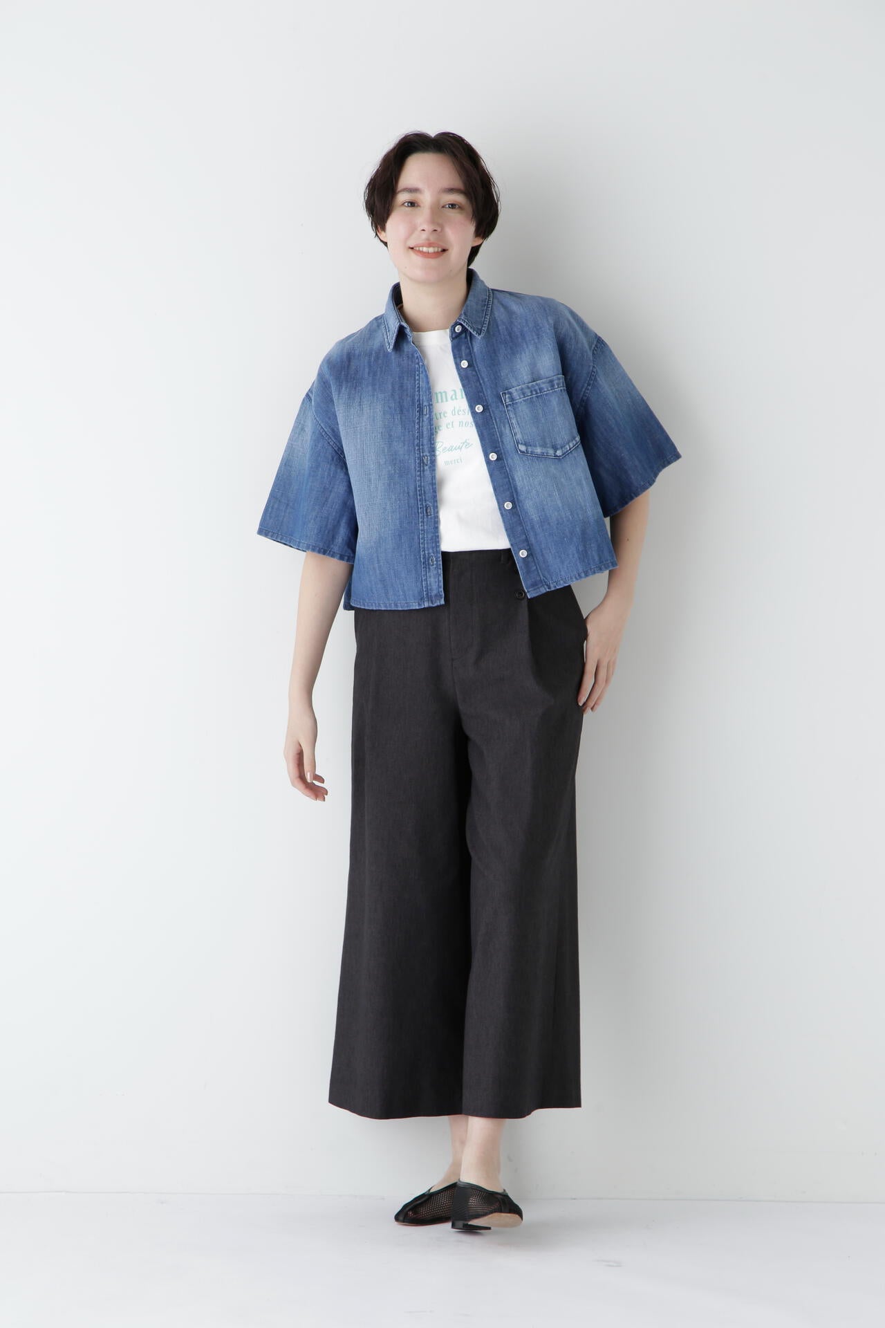 リサイクルコットン度詰天竺Tシャツ