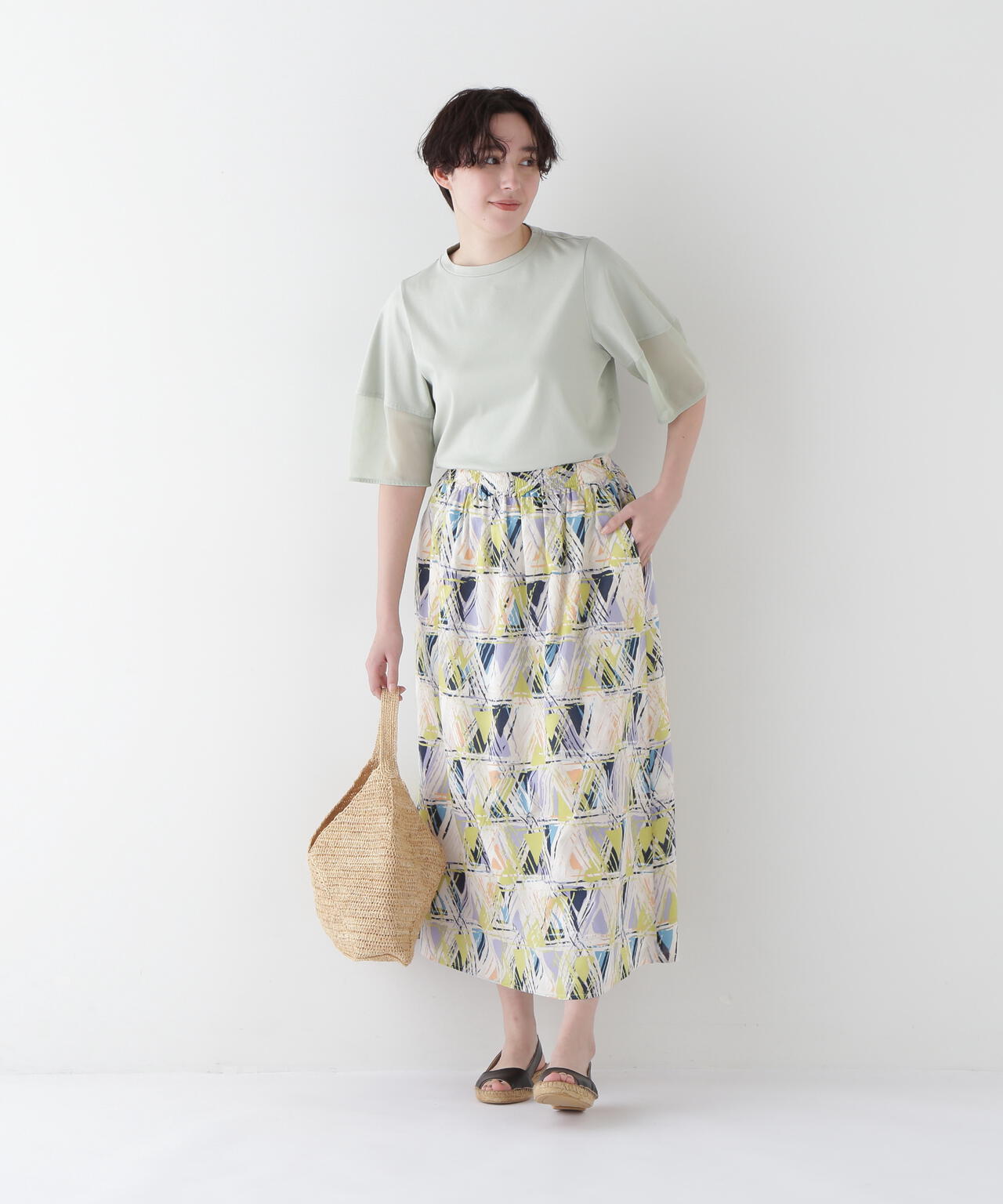 シアードッキングモックネックカットソープルオーバー