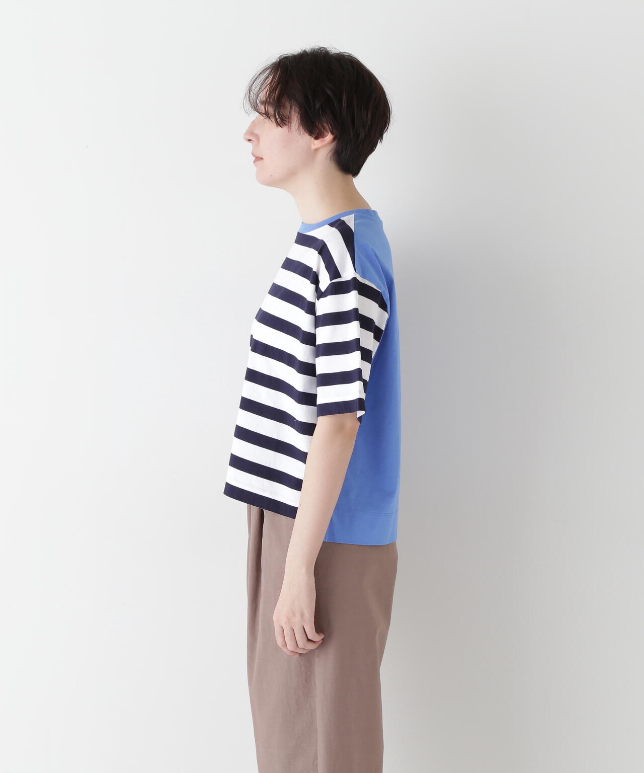 シルケット天竺ボーダーカットソー