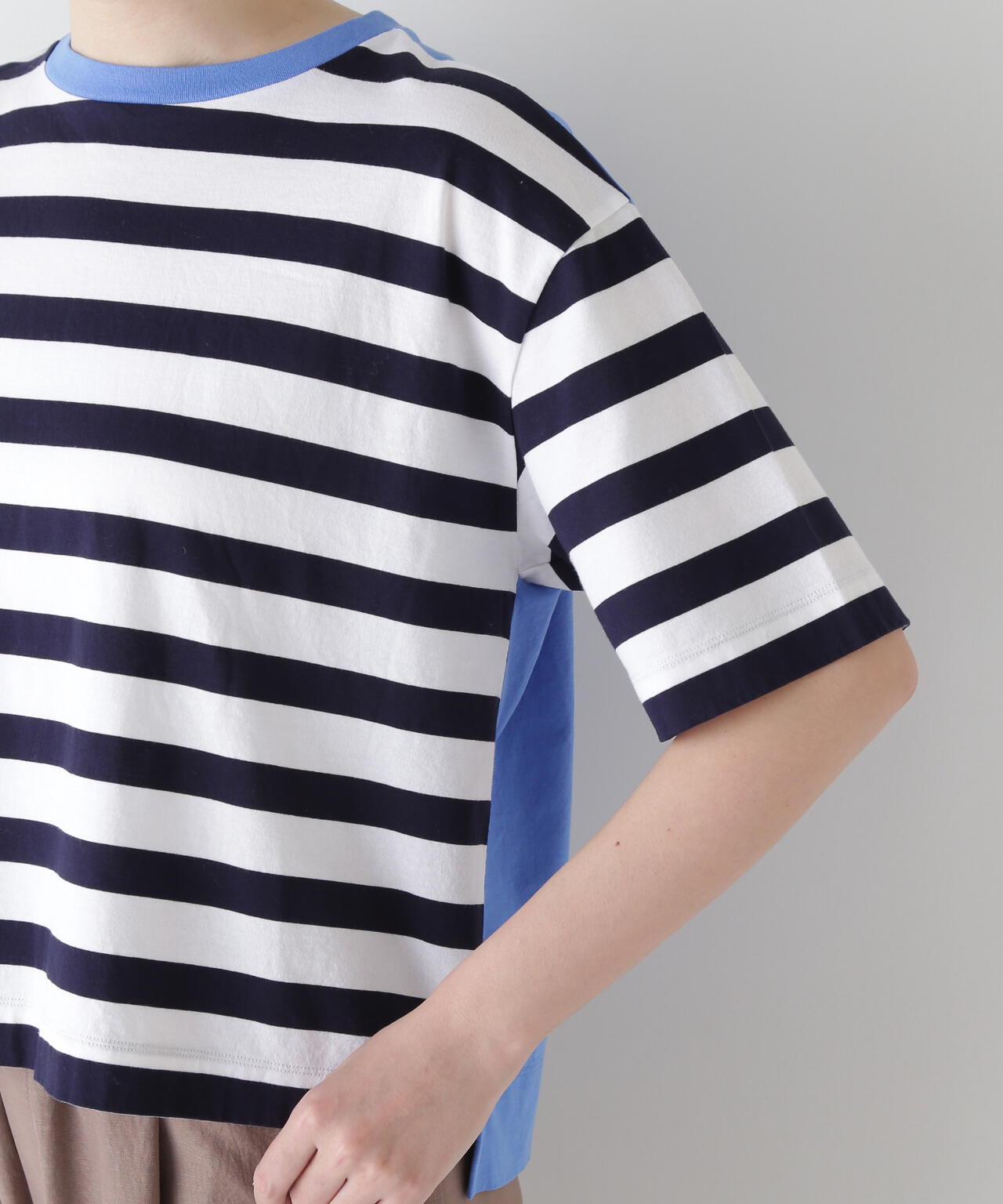 シルケット天竺ボーダーカットソー