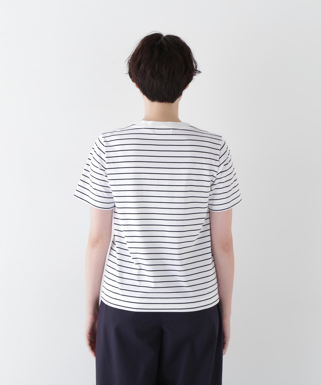 天竺ボーダーロゴTシャツ