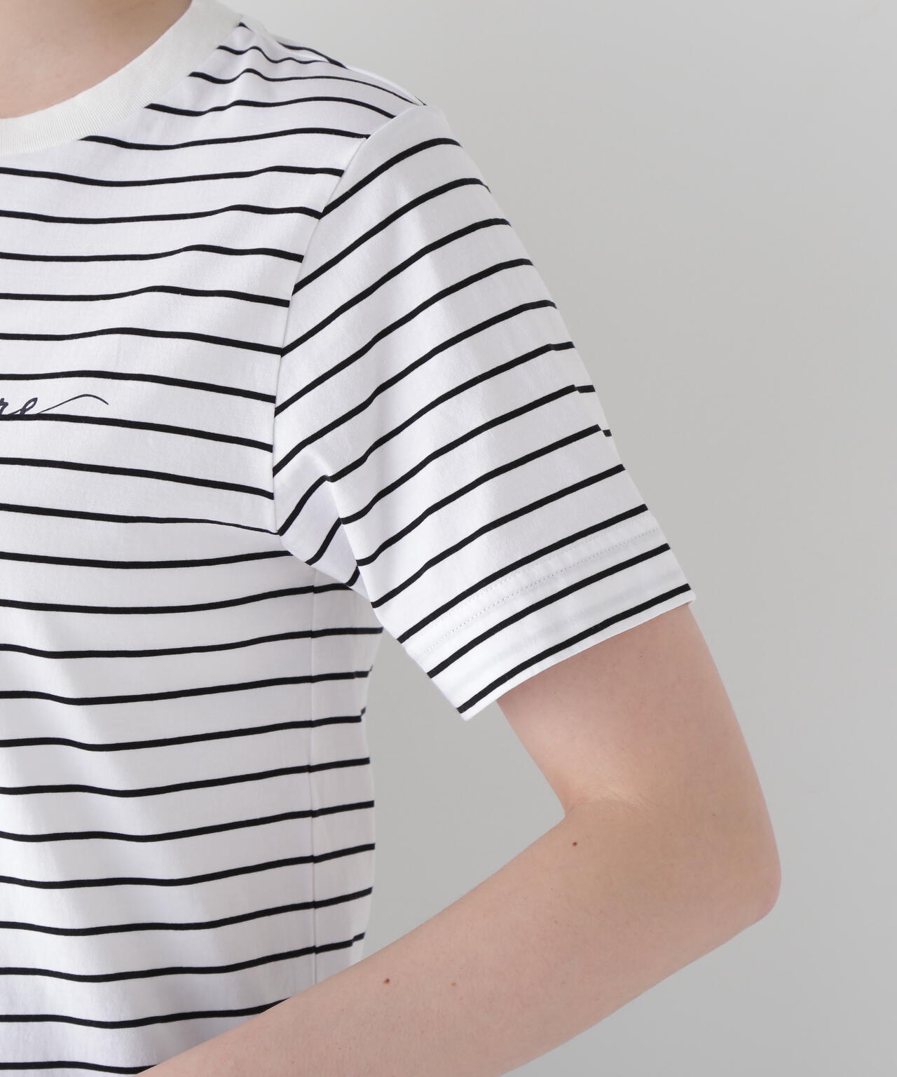 天竺ボーダーロゴTシャツ