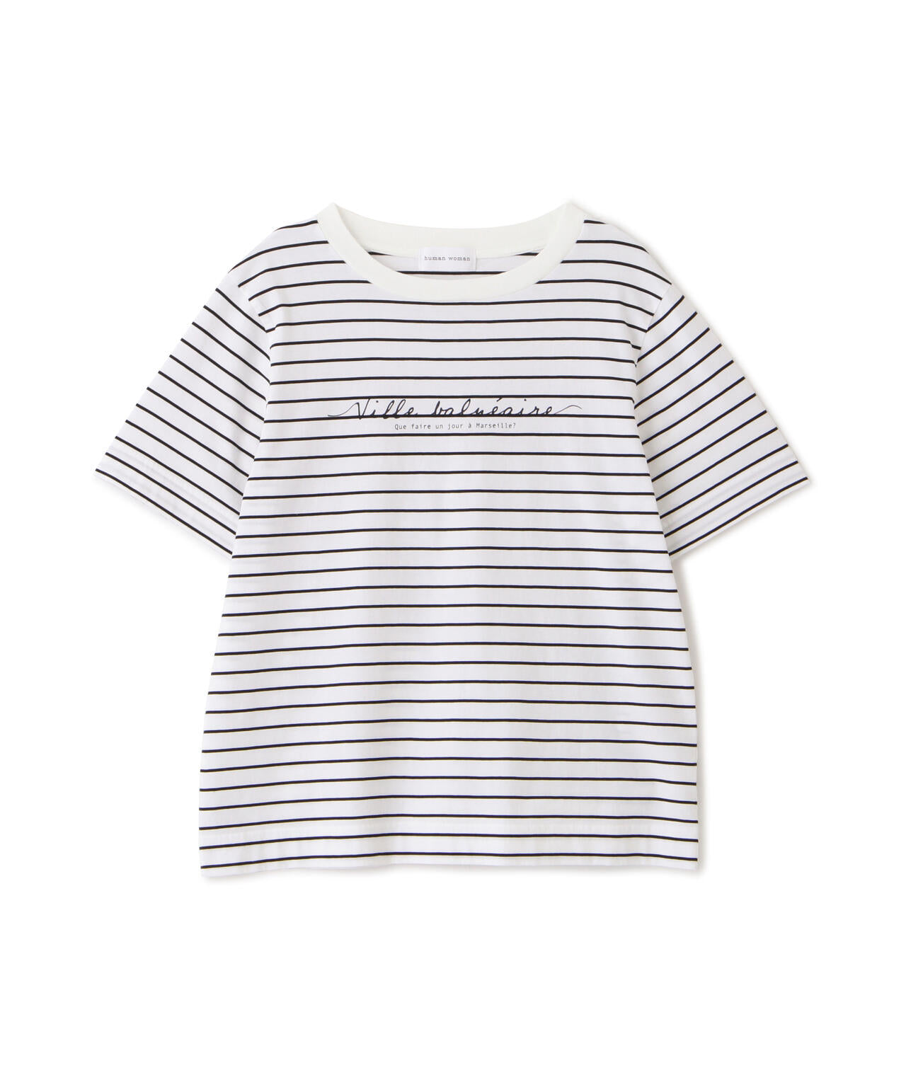 天竺ボーダーロゴTシャツ