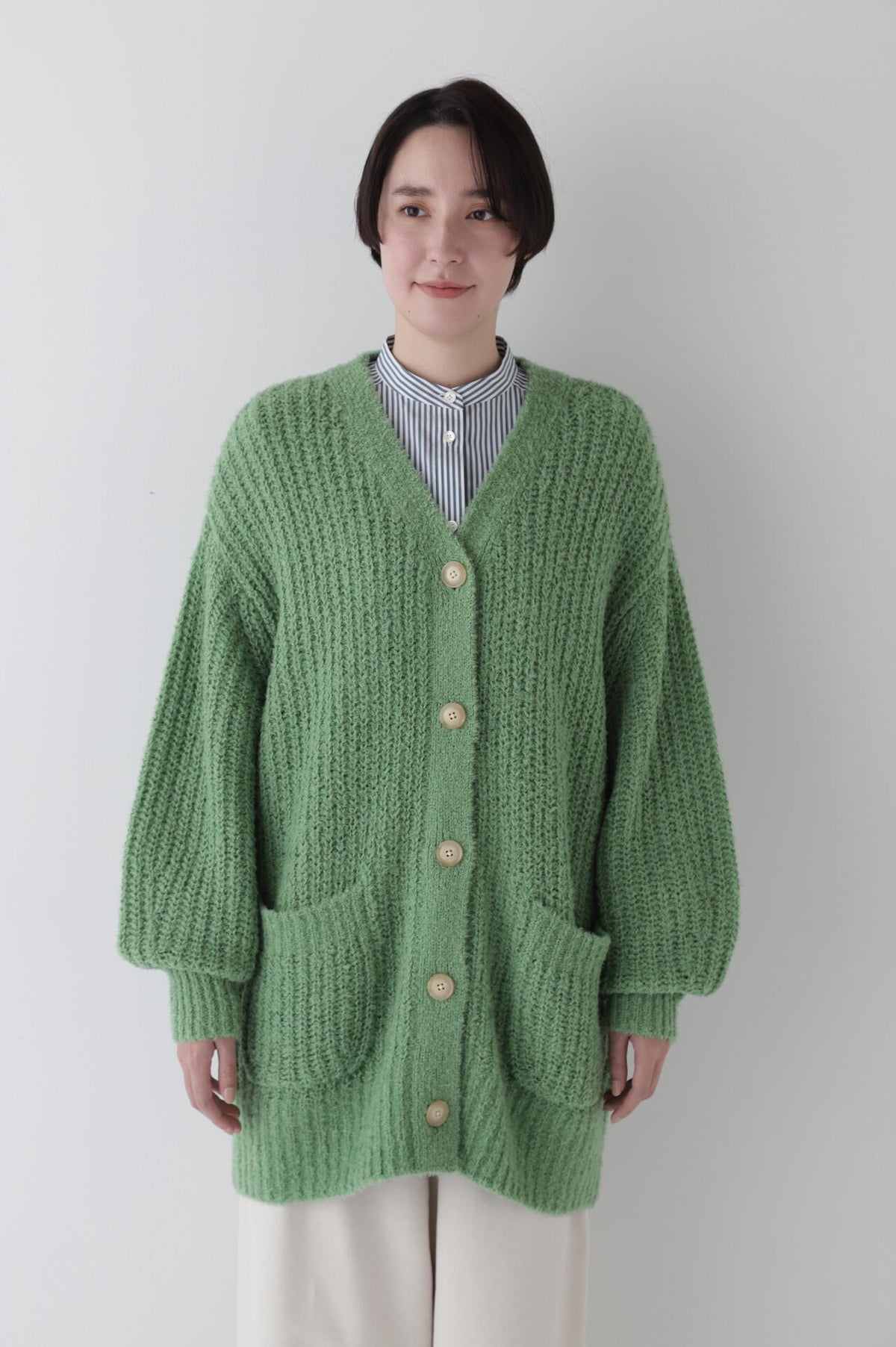 【WEB限定】【kazumiコラボ】ブークレ片畦2WAYはおりロングVer
