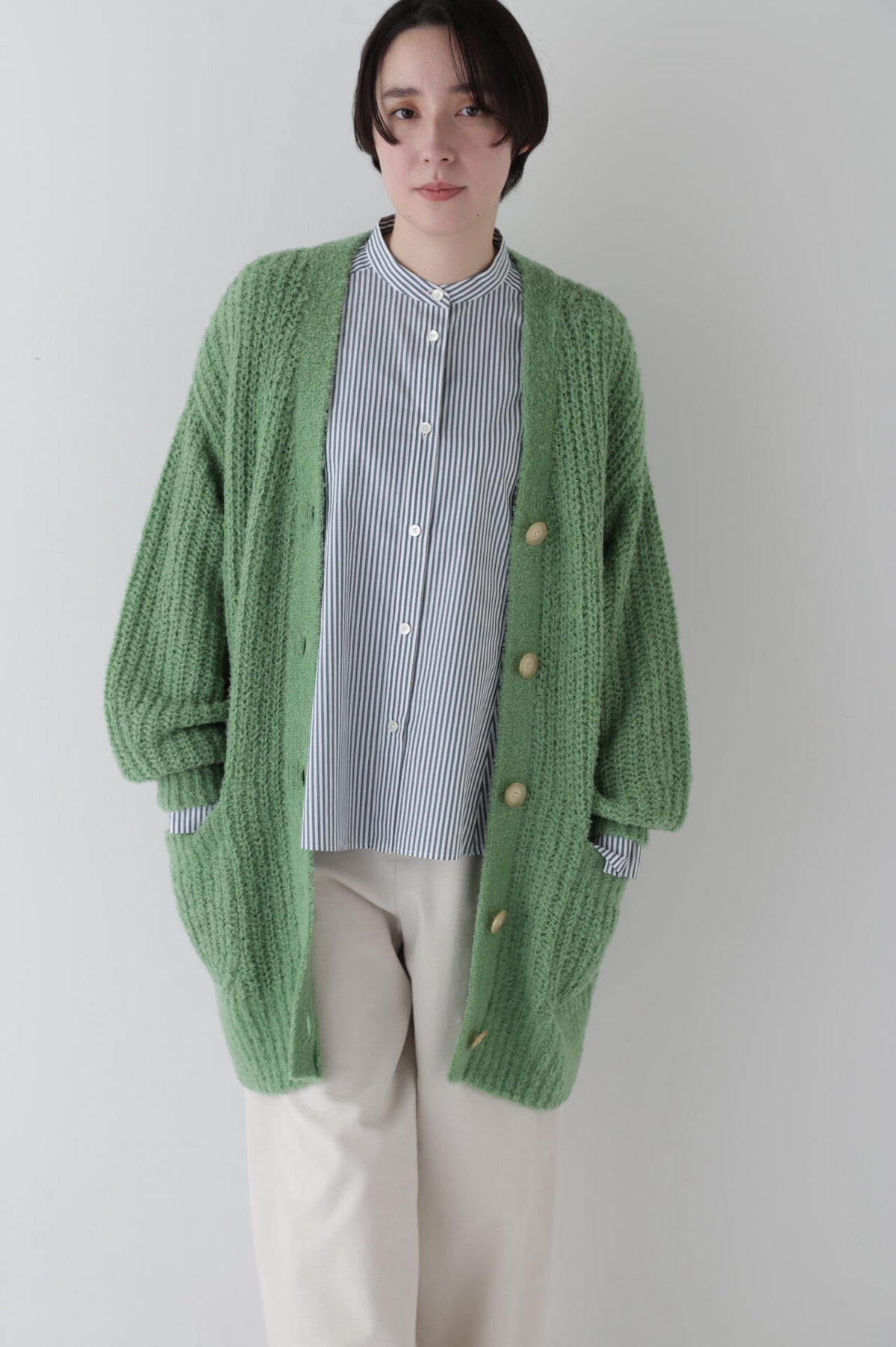 【WEB限定】【kazumiコラボ】ブークレ片畦2WAYはおりロングVer