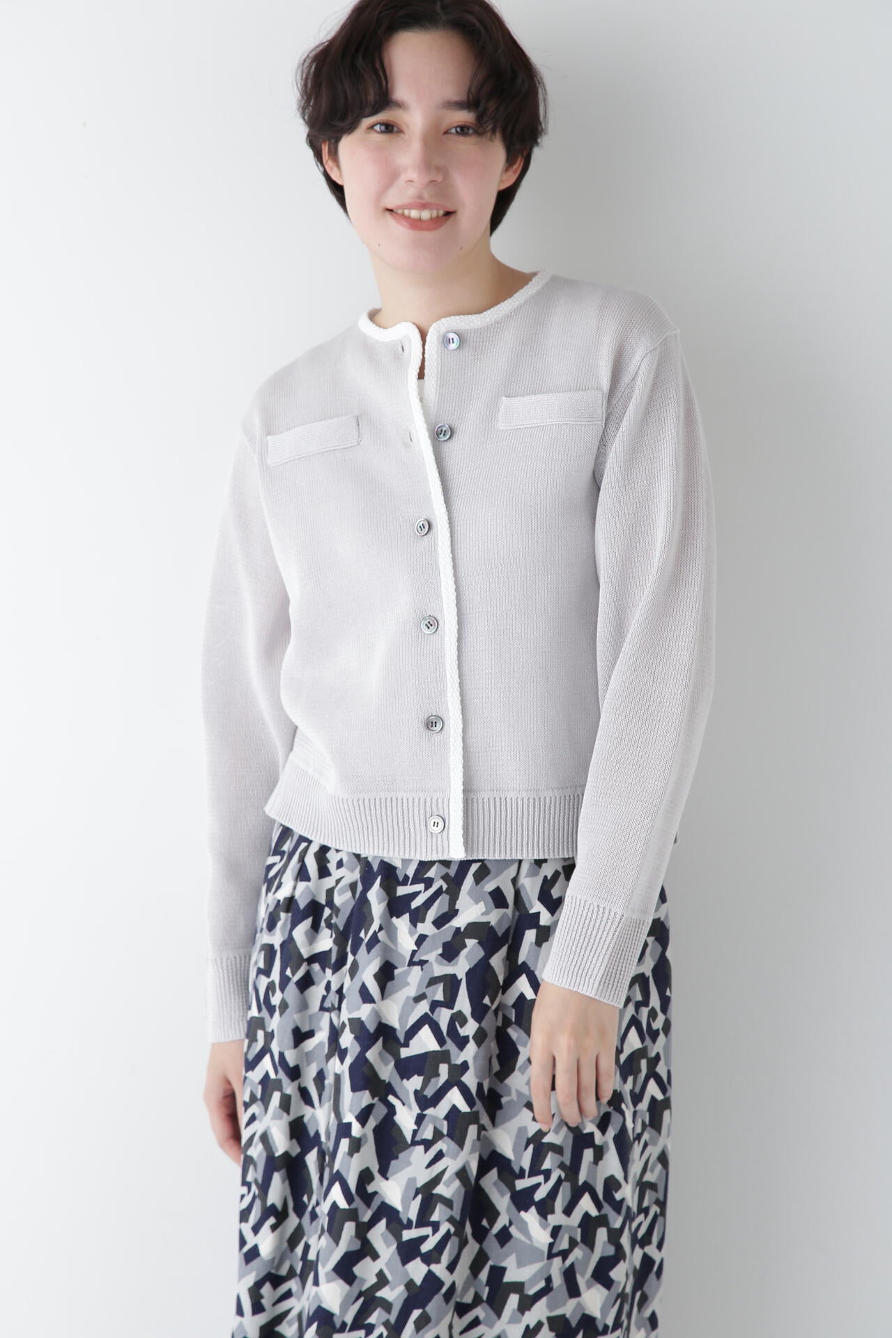 【ウォッシャブル】ミドルゲージギマカーディガン
