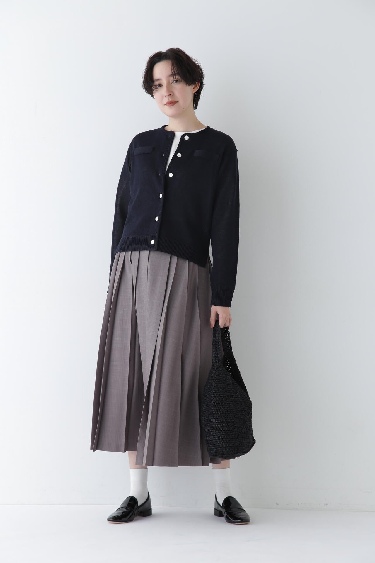 【ウォッシャブル】ミドルゲージギマカーディガン