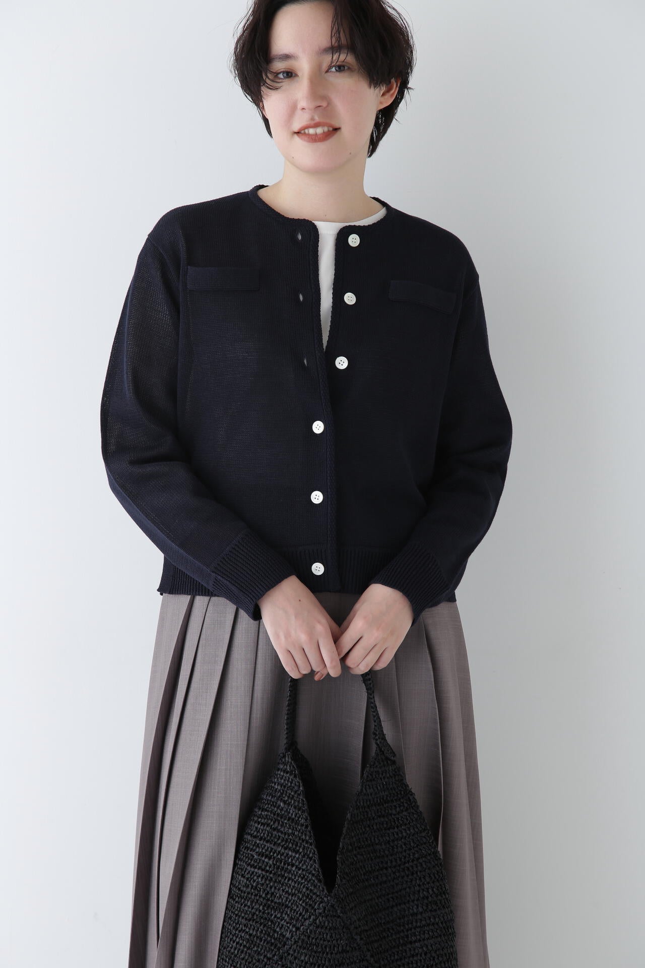 【ウォッシャブル】ミドルゲージギマカーディガン