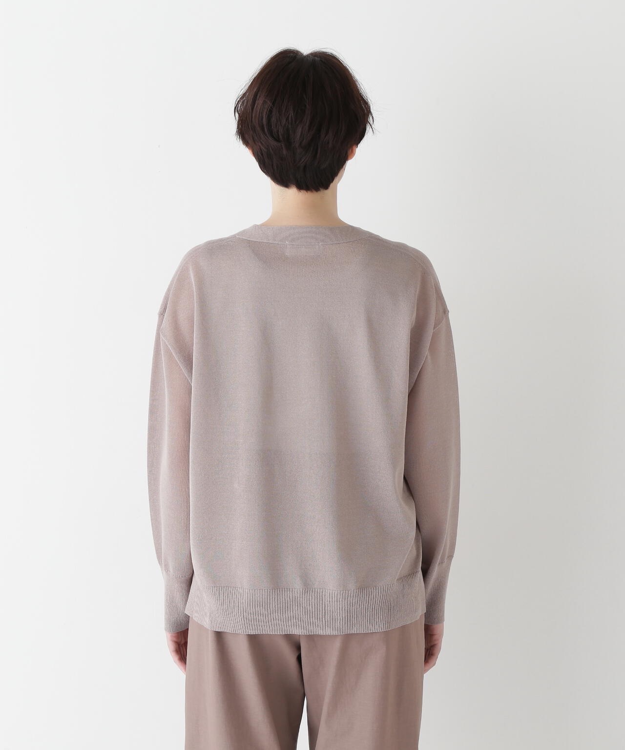 【ウォッシャブル】シアーハイゲージ長袖カーディガン