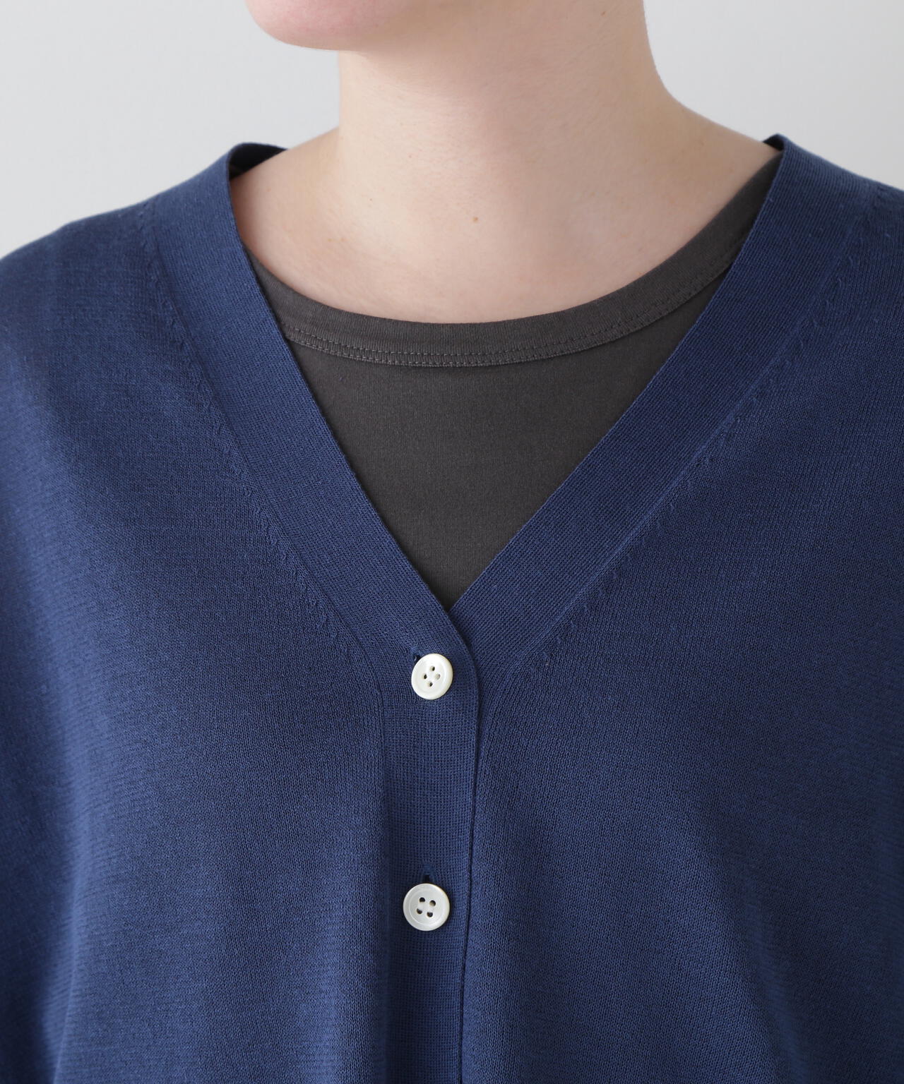 【ウォッシャブル】シアーハイゲージ長袖カーディガン