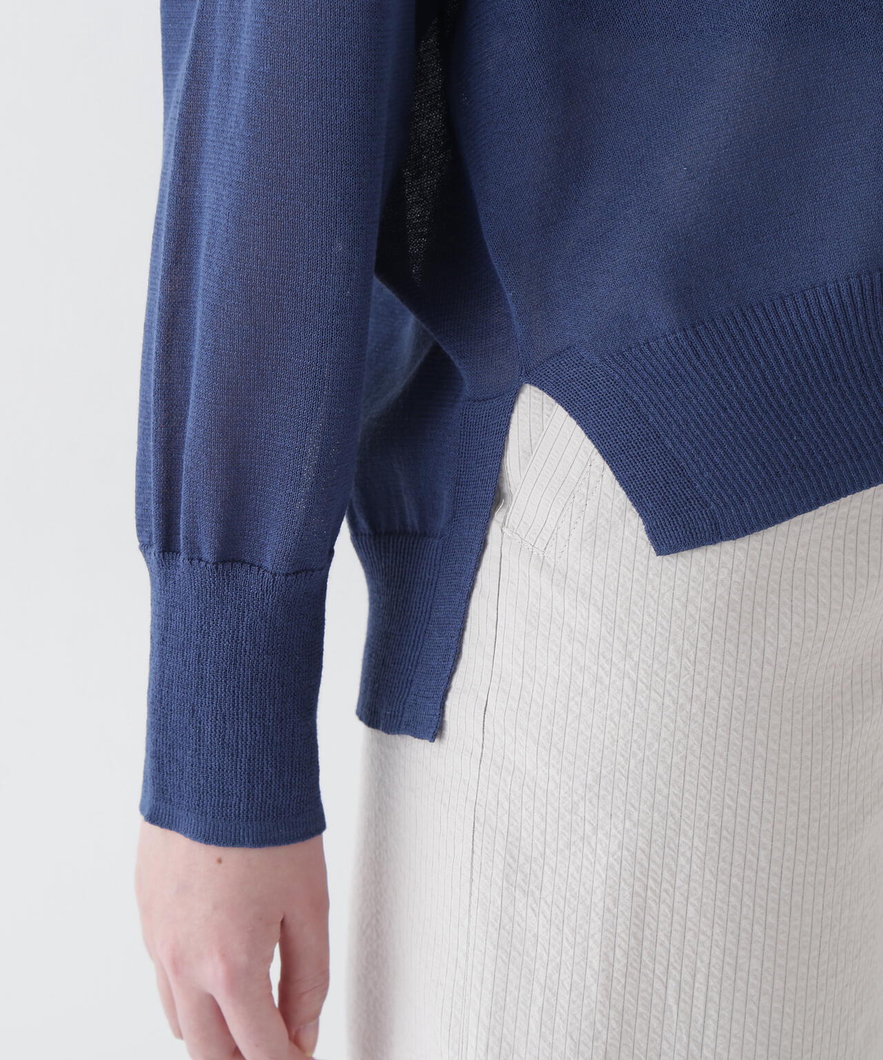 【ウォッシャブル】シアーハイゲージ長袖カーディガン