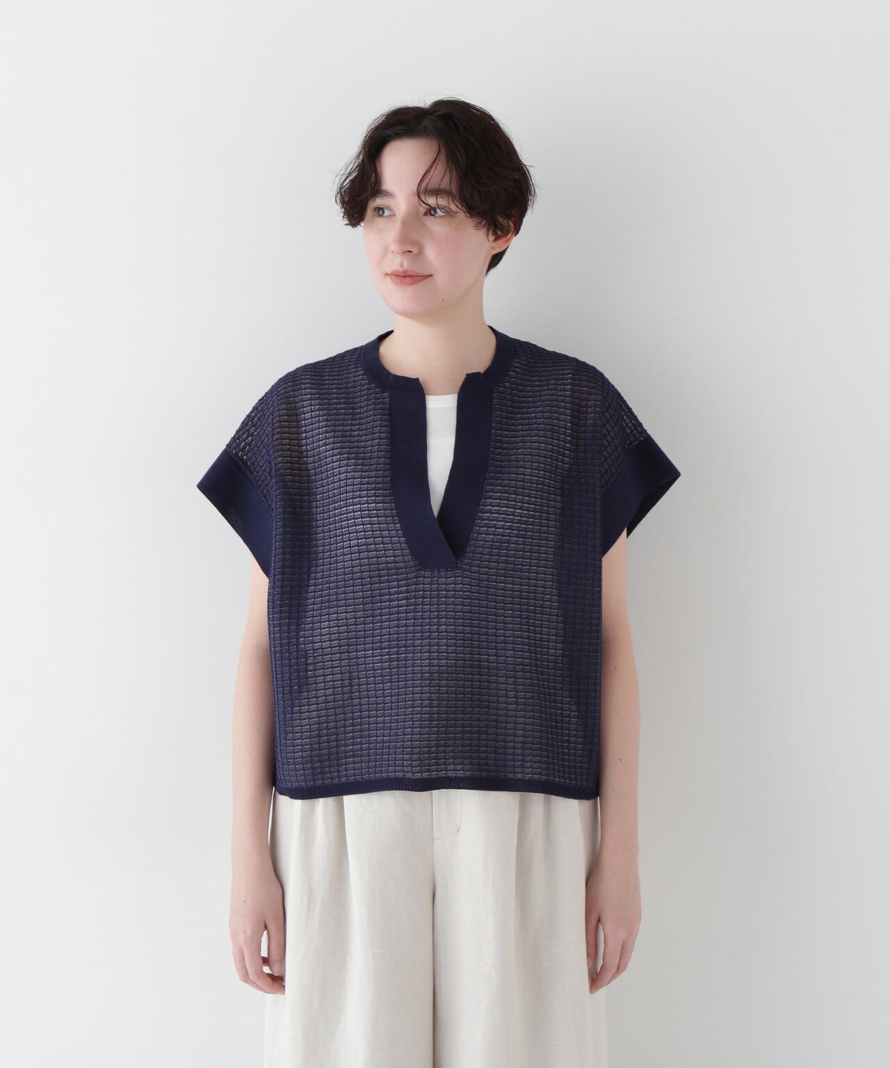 【ウォッシャブル】【WEB・一部店舗限定】コットンポリエステルシアーチェックスキッパー