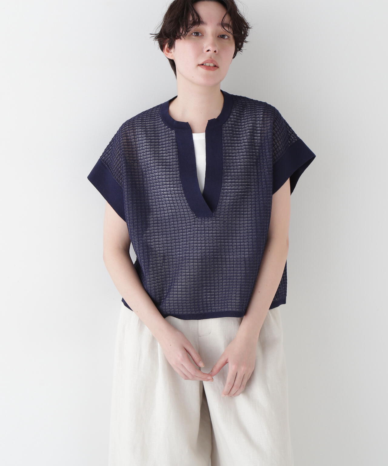 【ウォッシャブル】【WEB・一部店舗限定】コットンポリエステルシアーチェックスキッパー